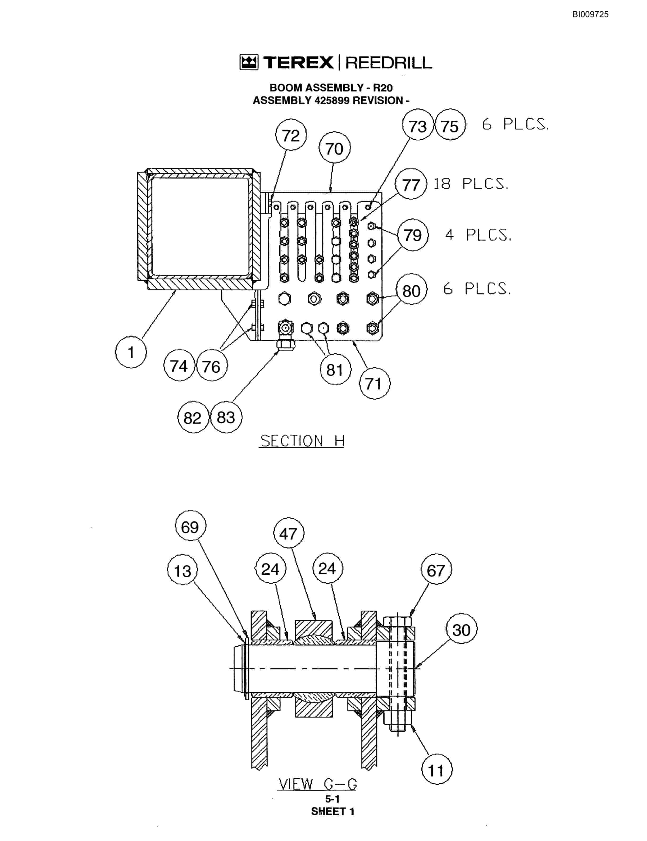 Bucyrus R20 Track Drill Parts Catalog BI009725-3