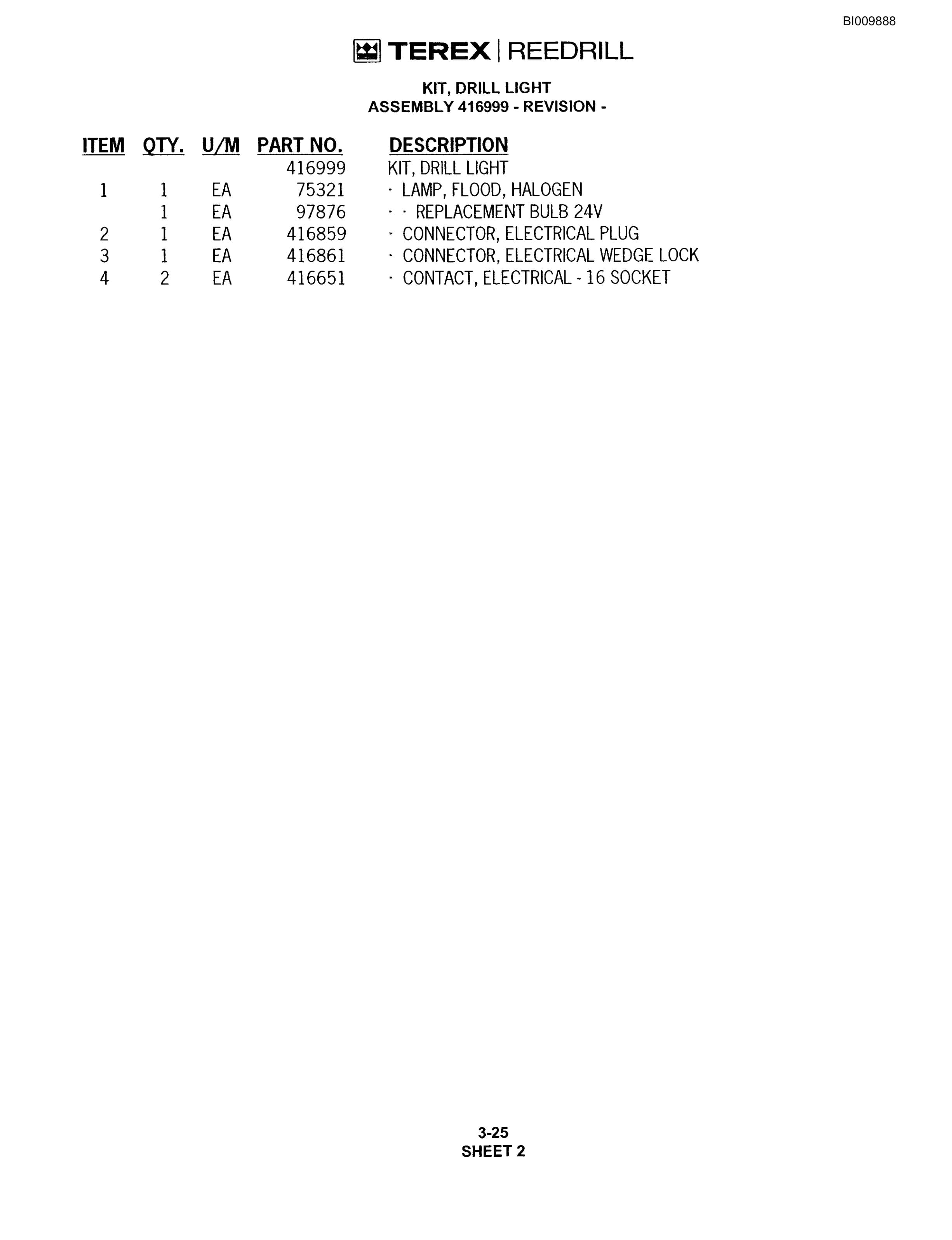 Bucyrus R20 Track Drill Parts Catalog BI009888-2