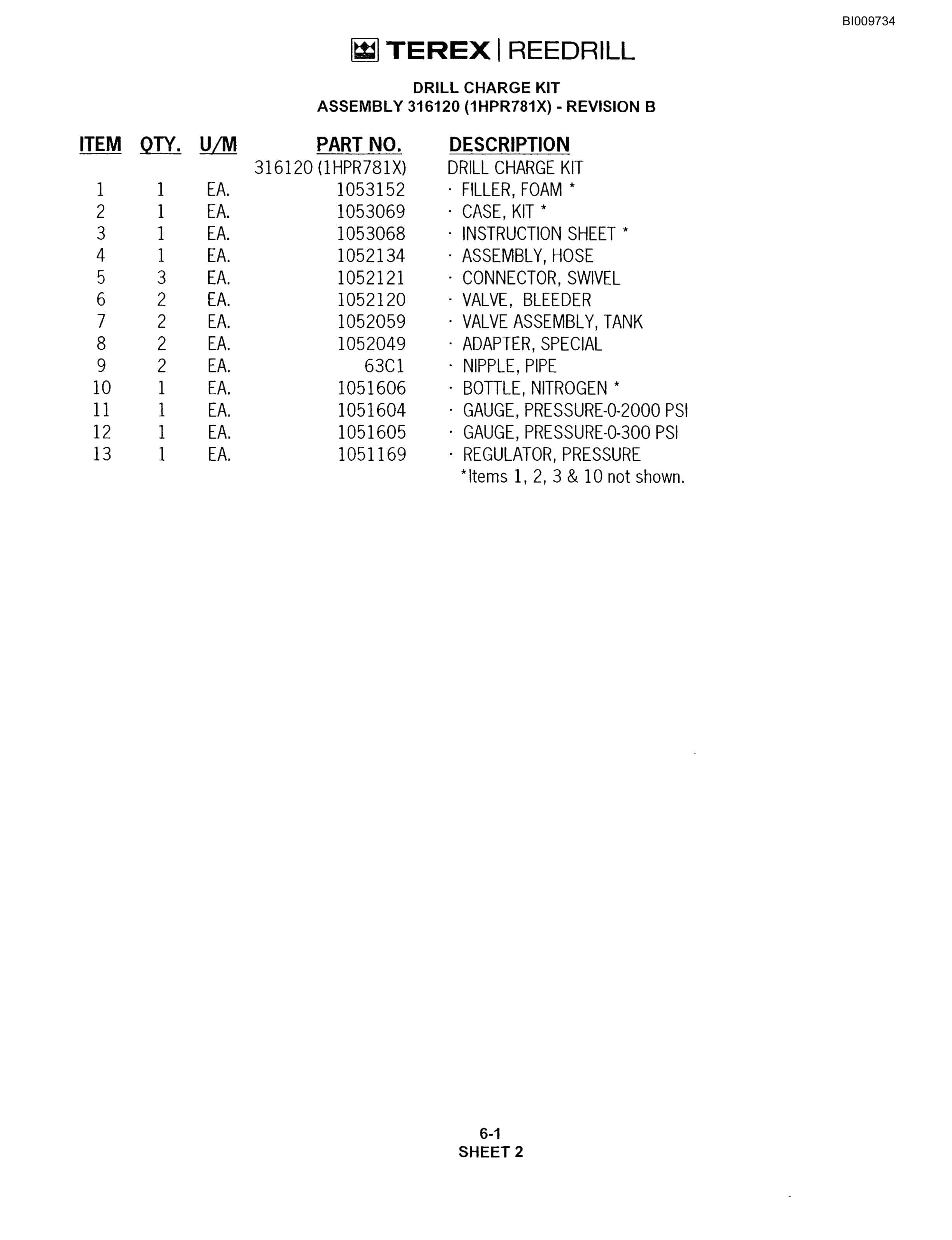 Bucyrus R20T-ATW Track Drill Parts Catalog BI009734-3