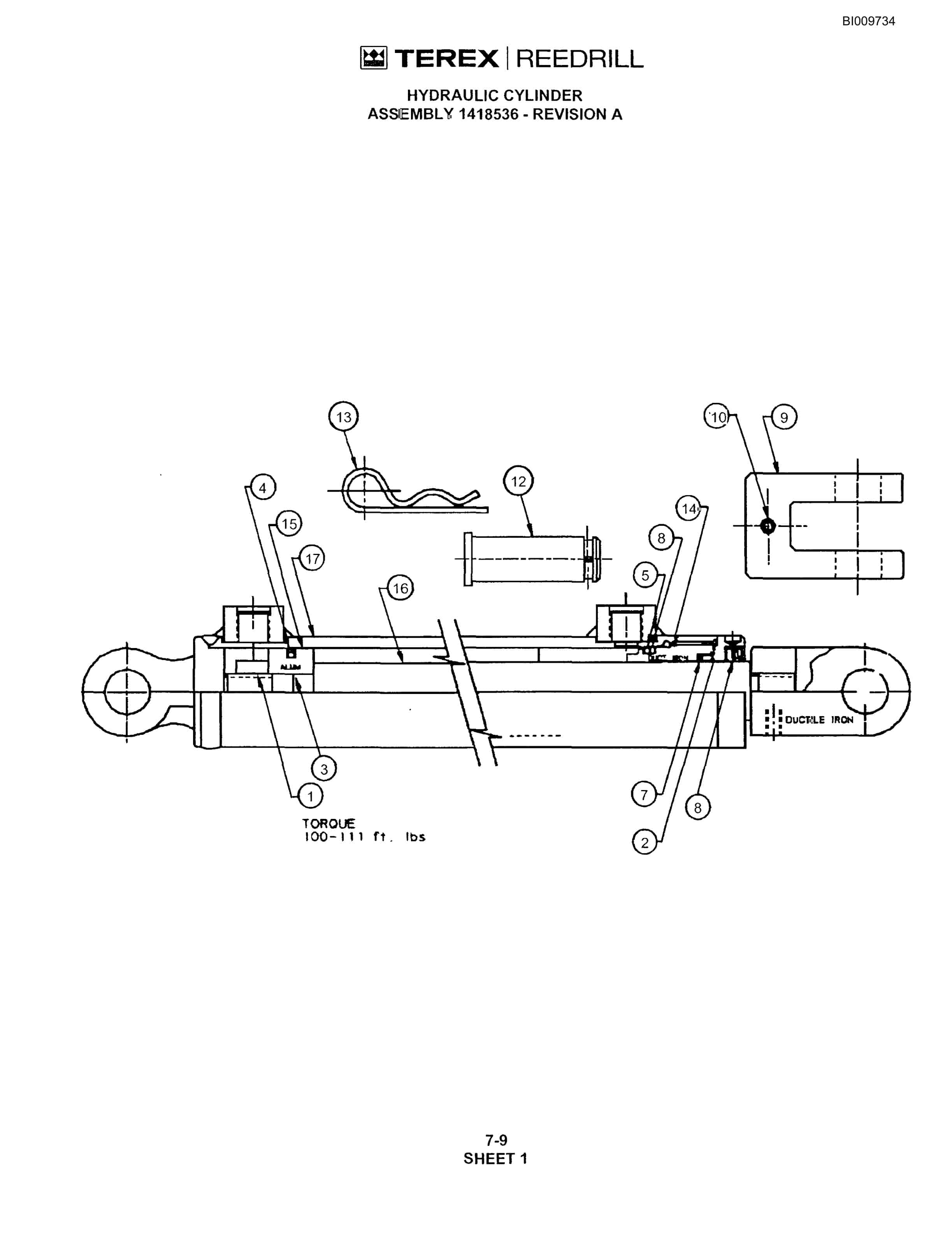 Bucyrus R20T-ATW Track Drill Parts Catalog BI009734-4