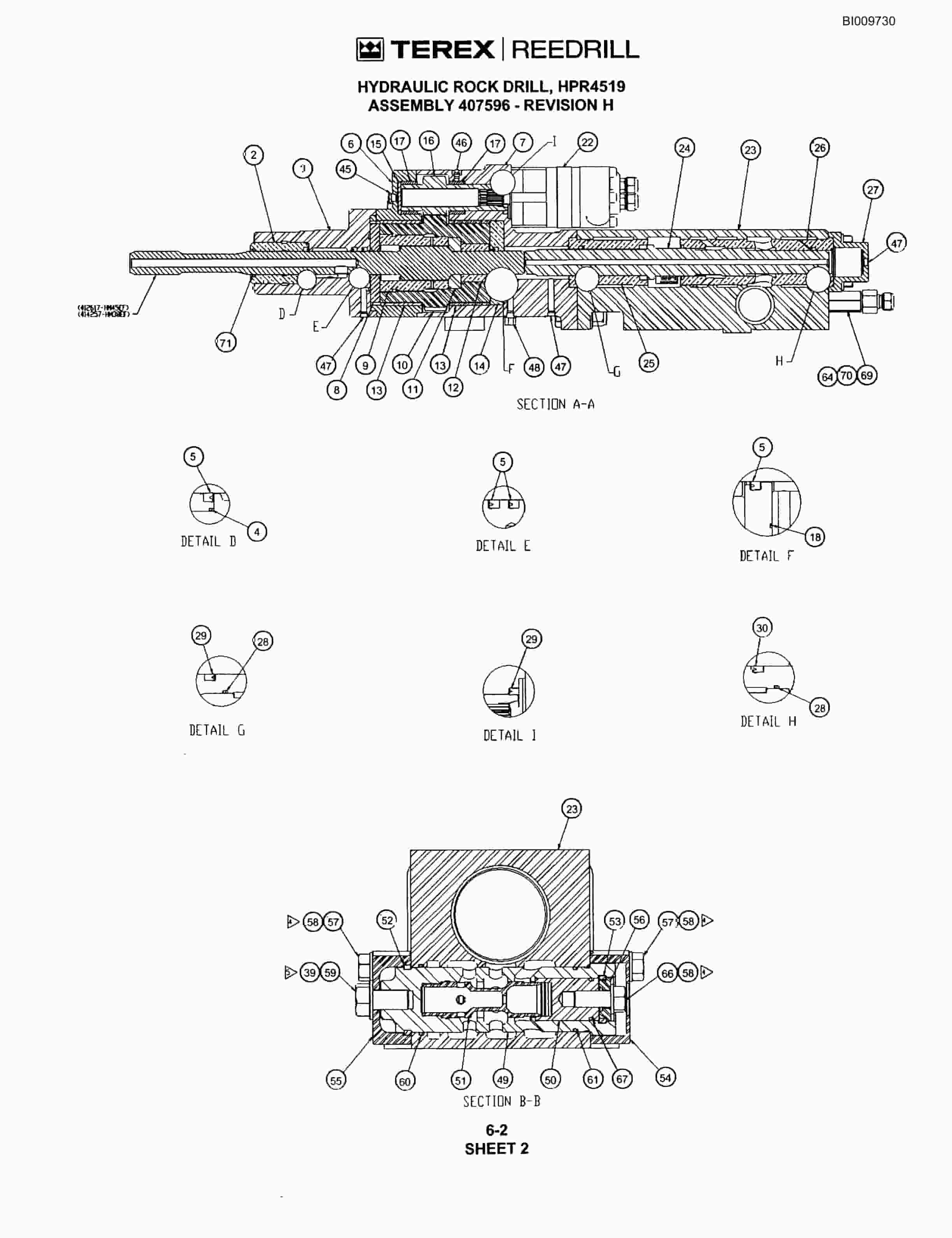 Bucyrus R20T Track Drill Parts Catalog BI009730-3