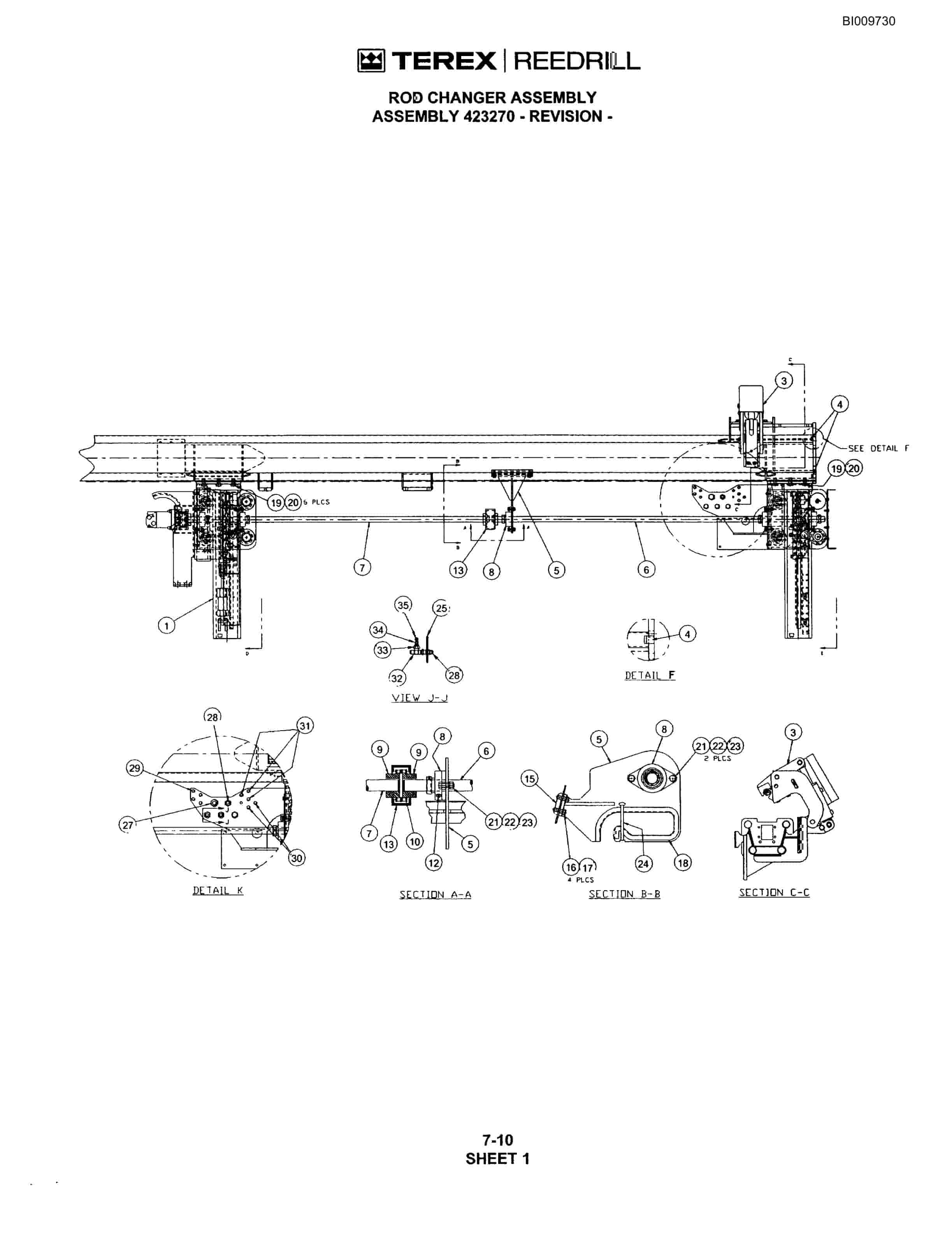 Bucyrus R20T Track Drill Parts Catalog BI009730-4