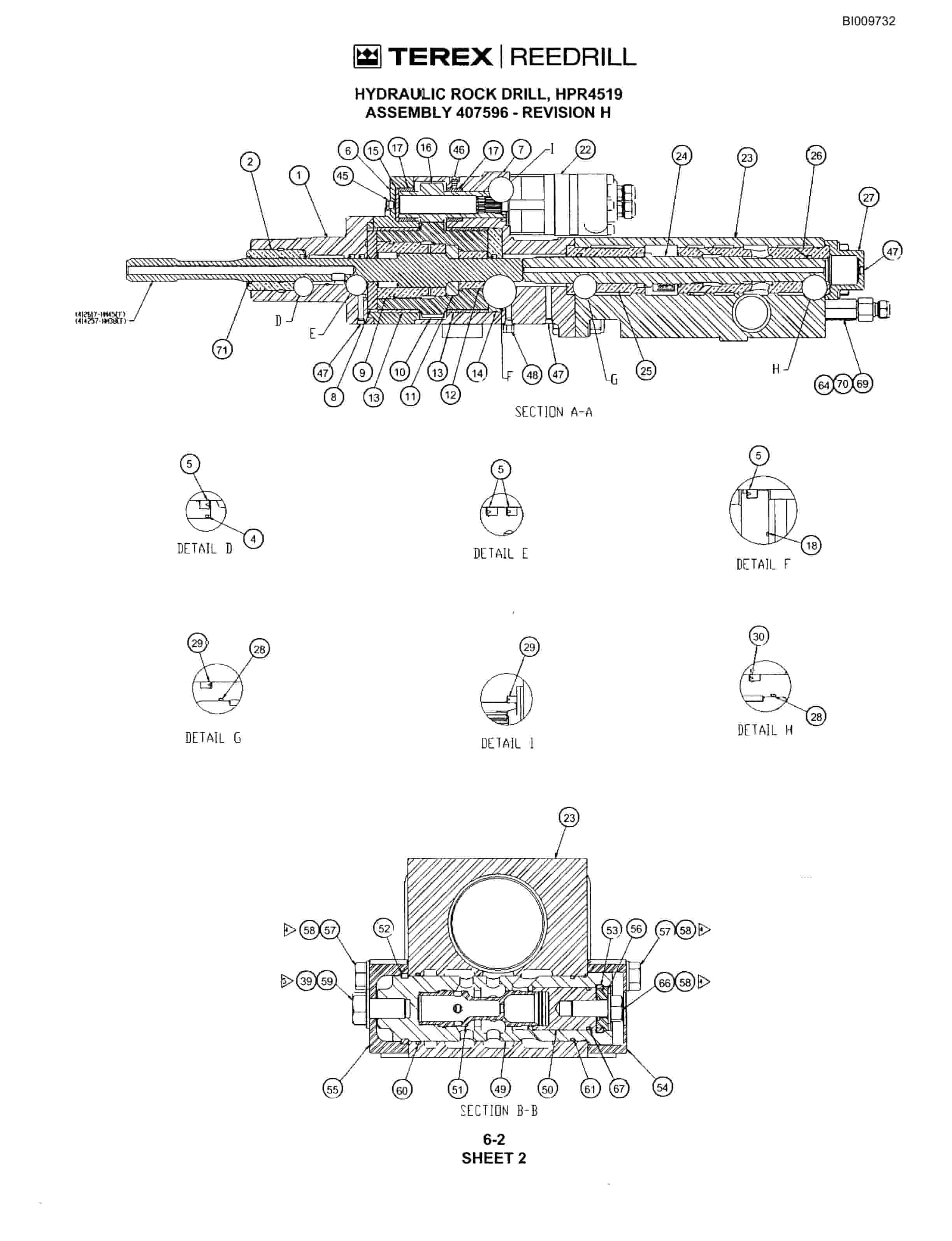 Bucyrus R20T Track Drill Parts Catalog BI009732-3