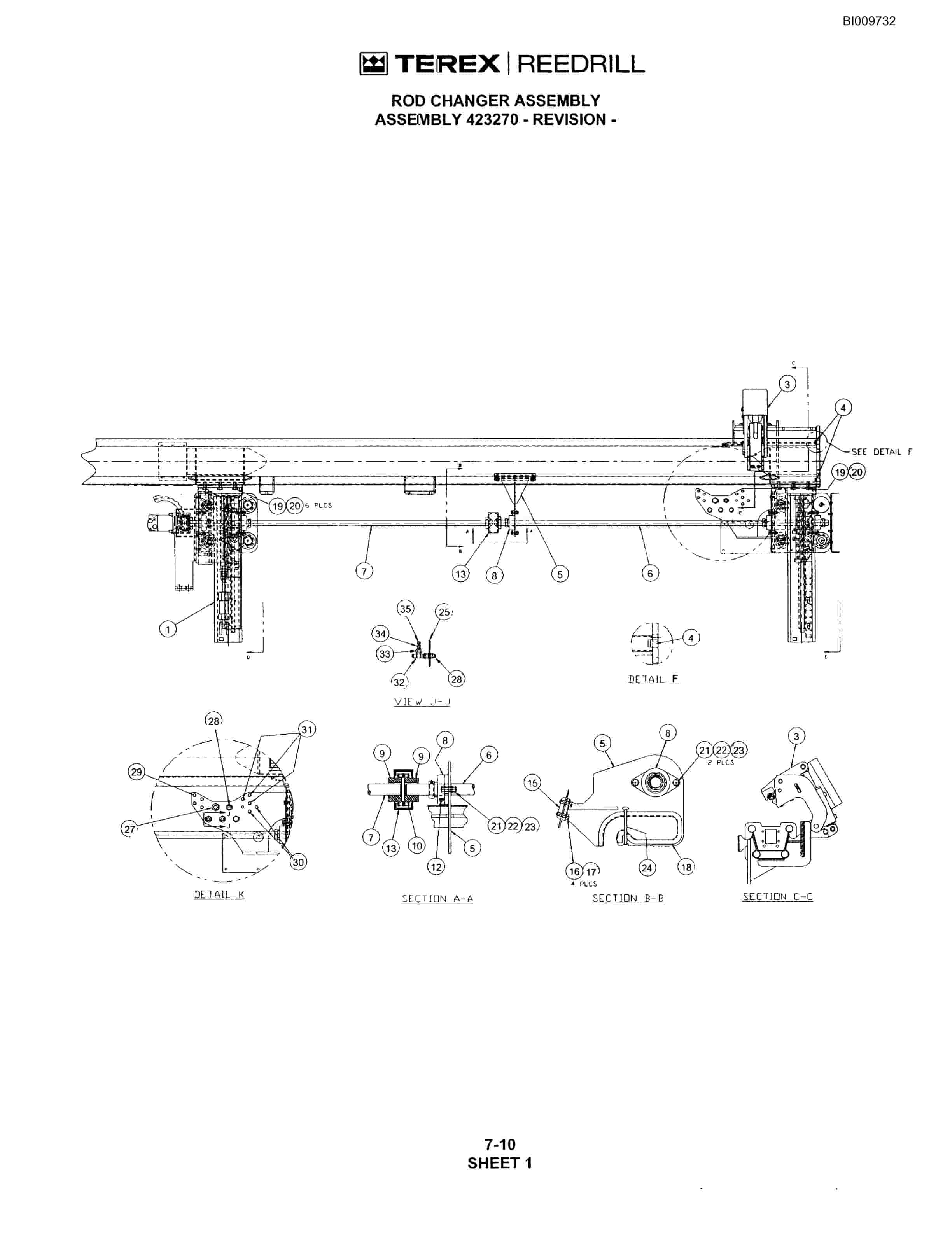 Bucyrus R20T Track Drill Parts Catalog BI009732-4