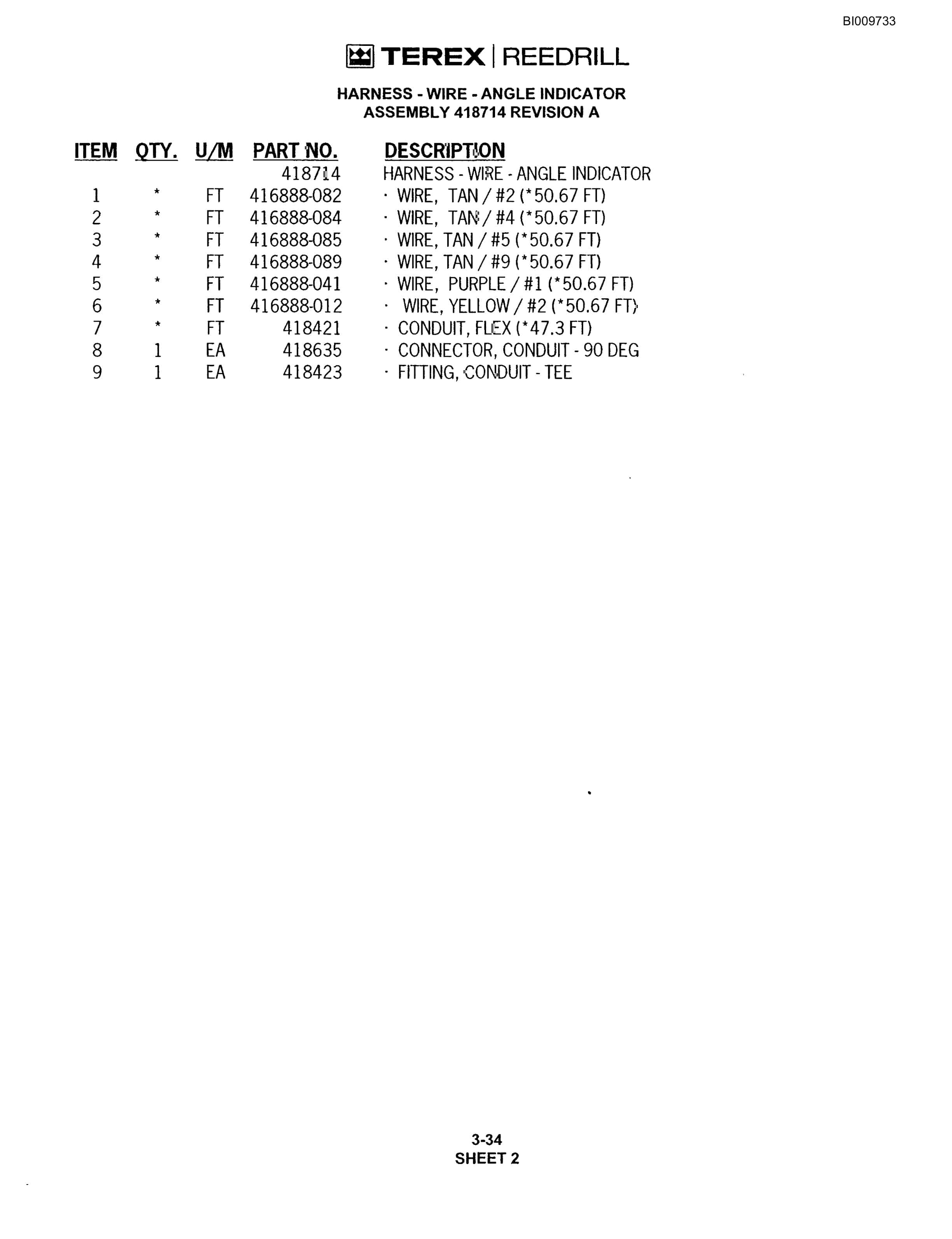 Bucyrus R20T Track Drill Parts Catalog BI009733-2
