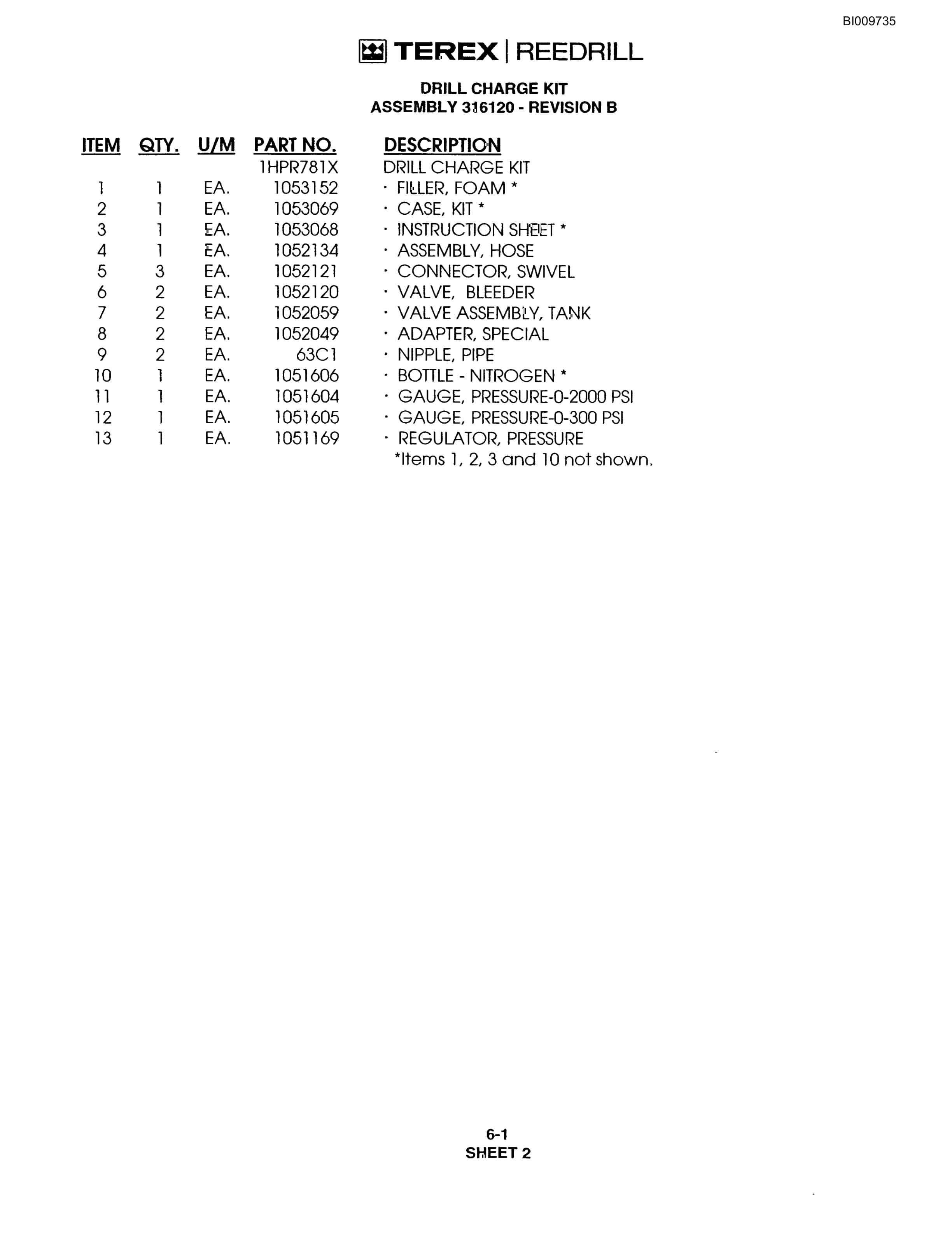 Bucyrus R20T Track Drill Parts Catalog BI009735-3