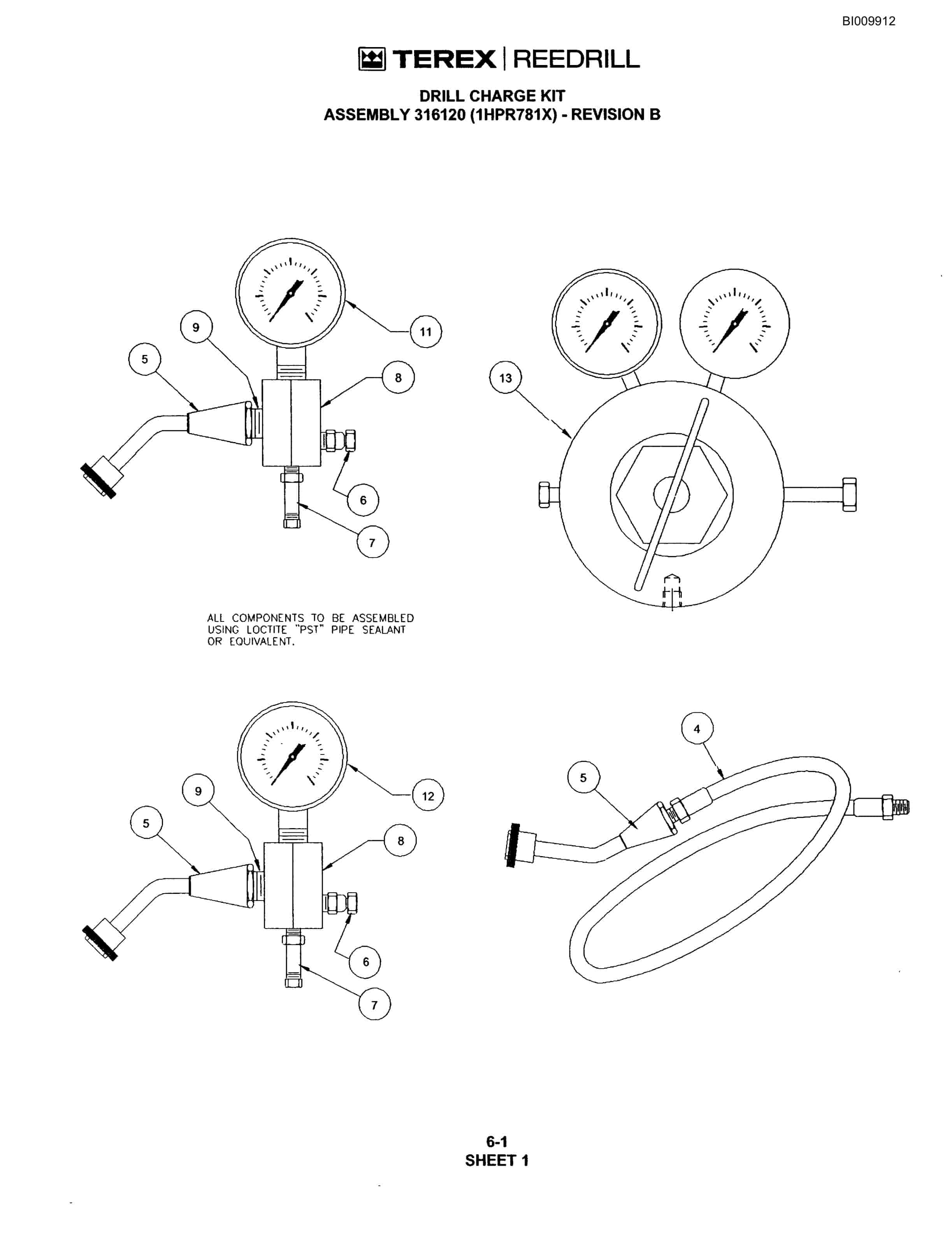 Bucyrus R20T Track Drill Parts Catalog BI009912-3
