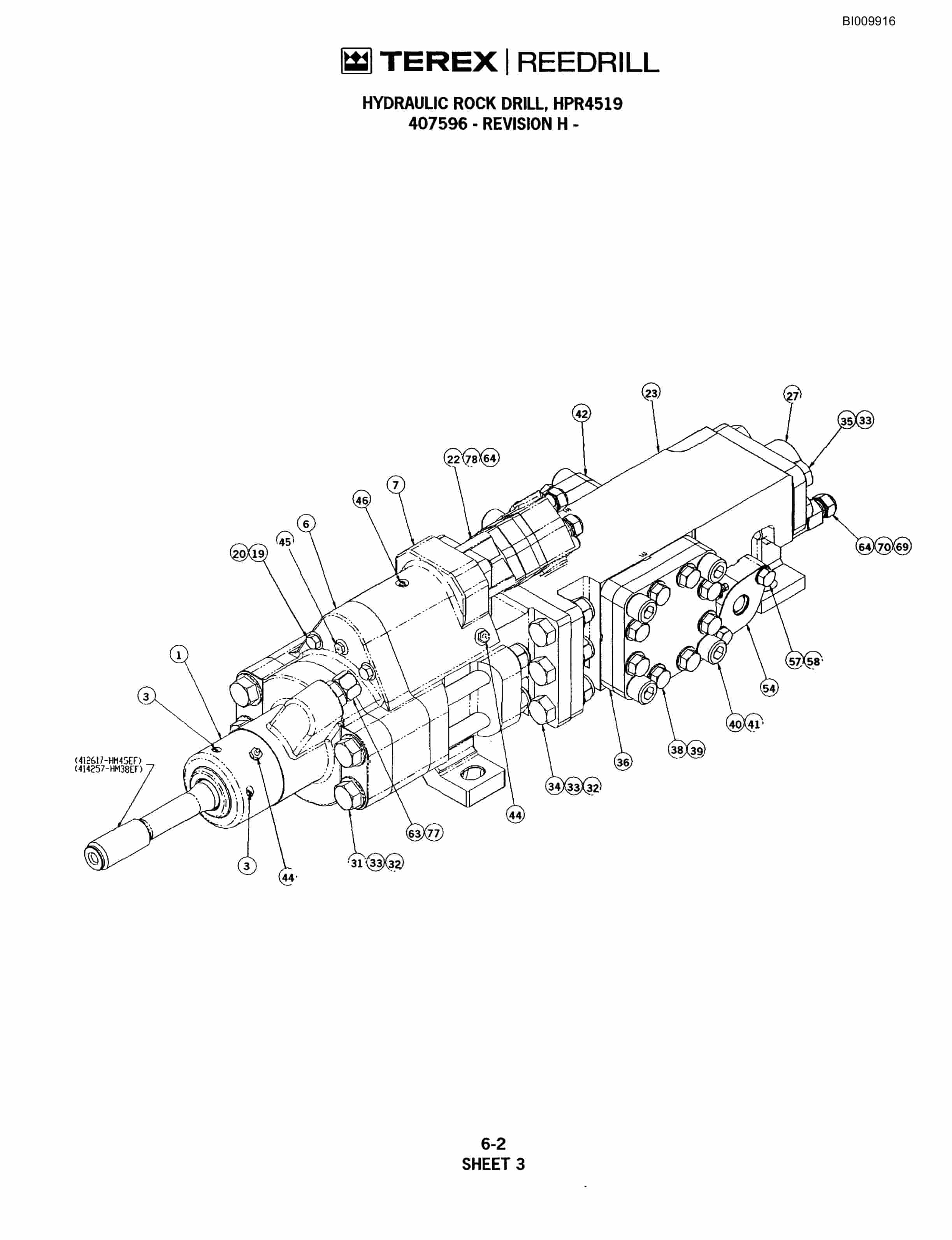 Bucyrus R20T Track Drill Parts Catalog BI009916-3