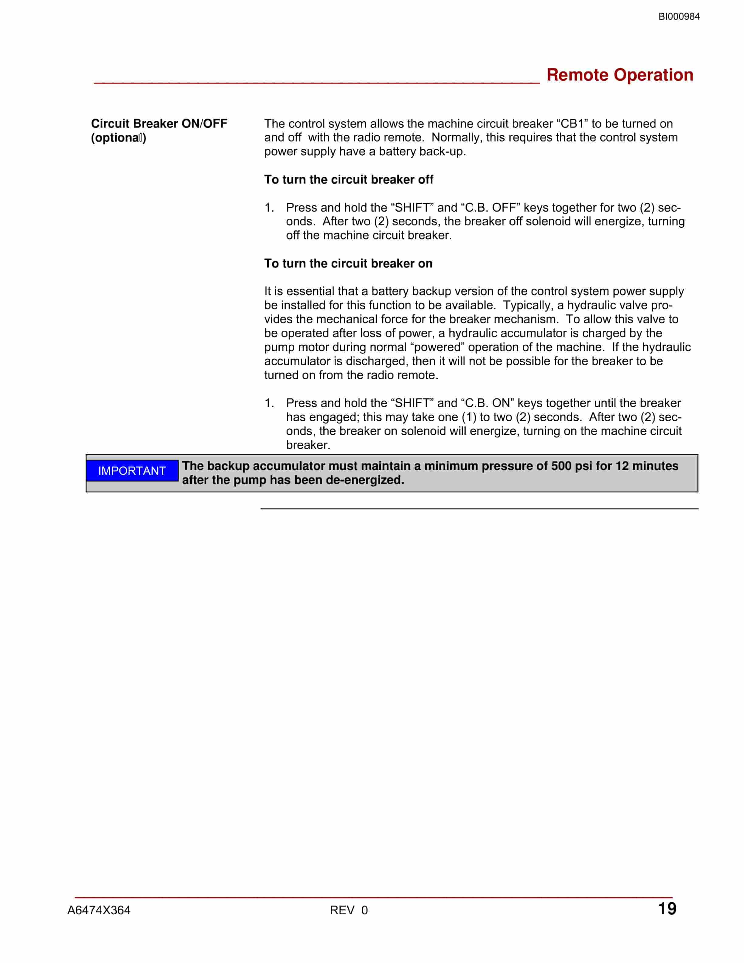 Bucyrus Radio Remote Super Simpson Operation Manual BI000984-4