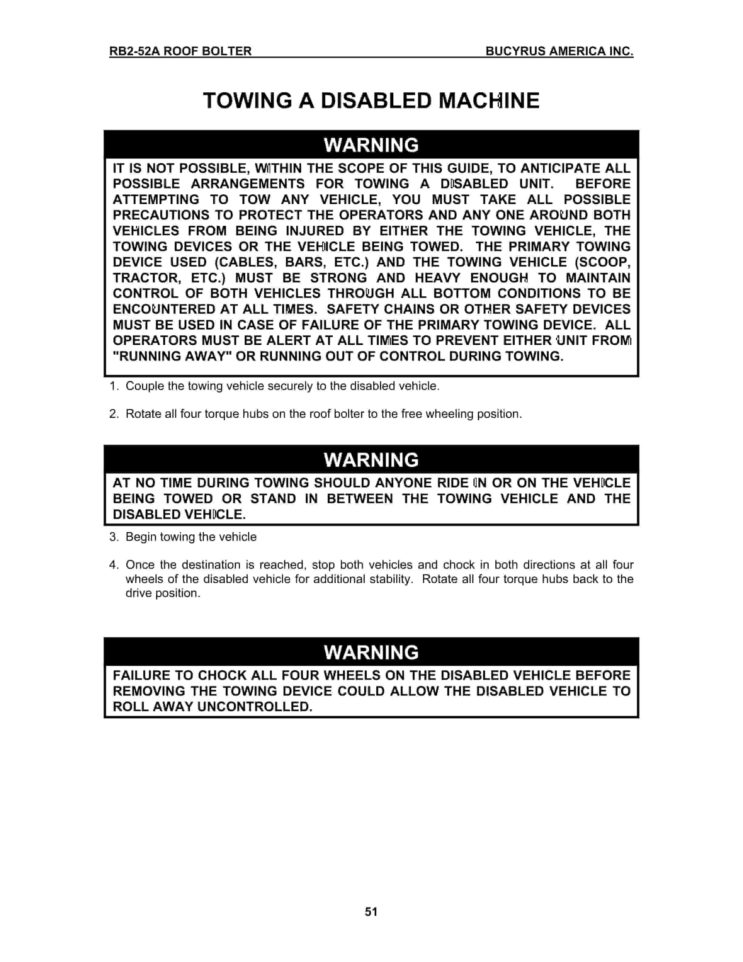Bucyrus RB2-52A Roof Bolter Operation Manual A6474X175 4 Bucyrus RB2-52A Roof Bolter Operation Manual A6474X175 - Image 4