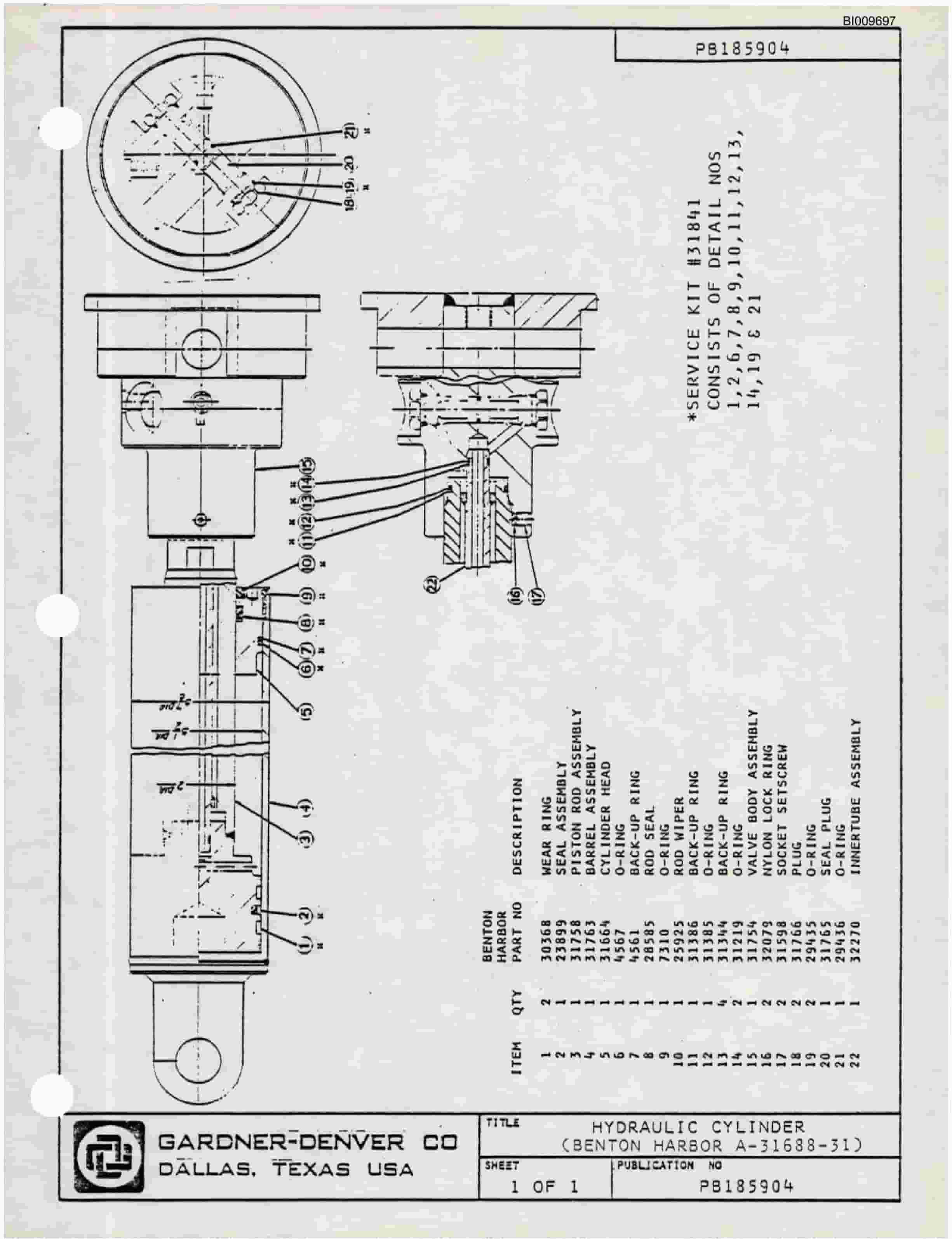 Bucyrus RDC-16-938 Parts Catalog BI009697-2