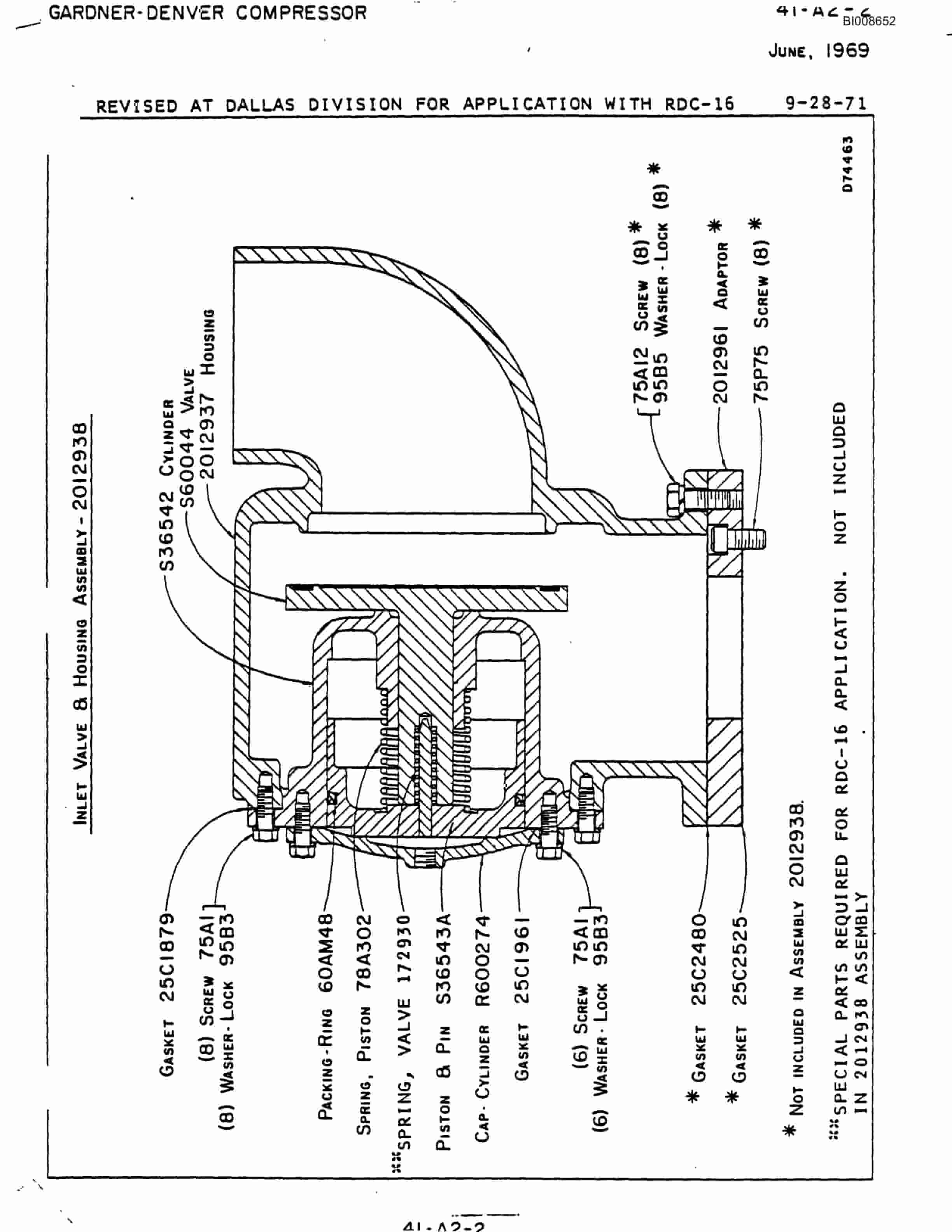 Bucyrus RDC-16 Blasthole Drill Parts Catalog BI008652-3