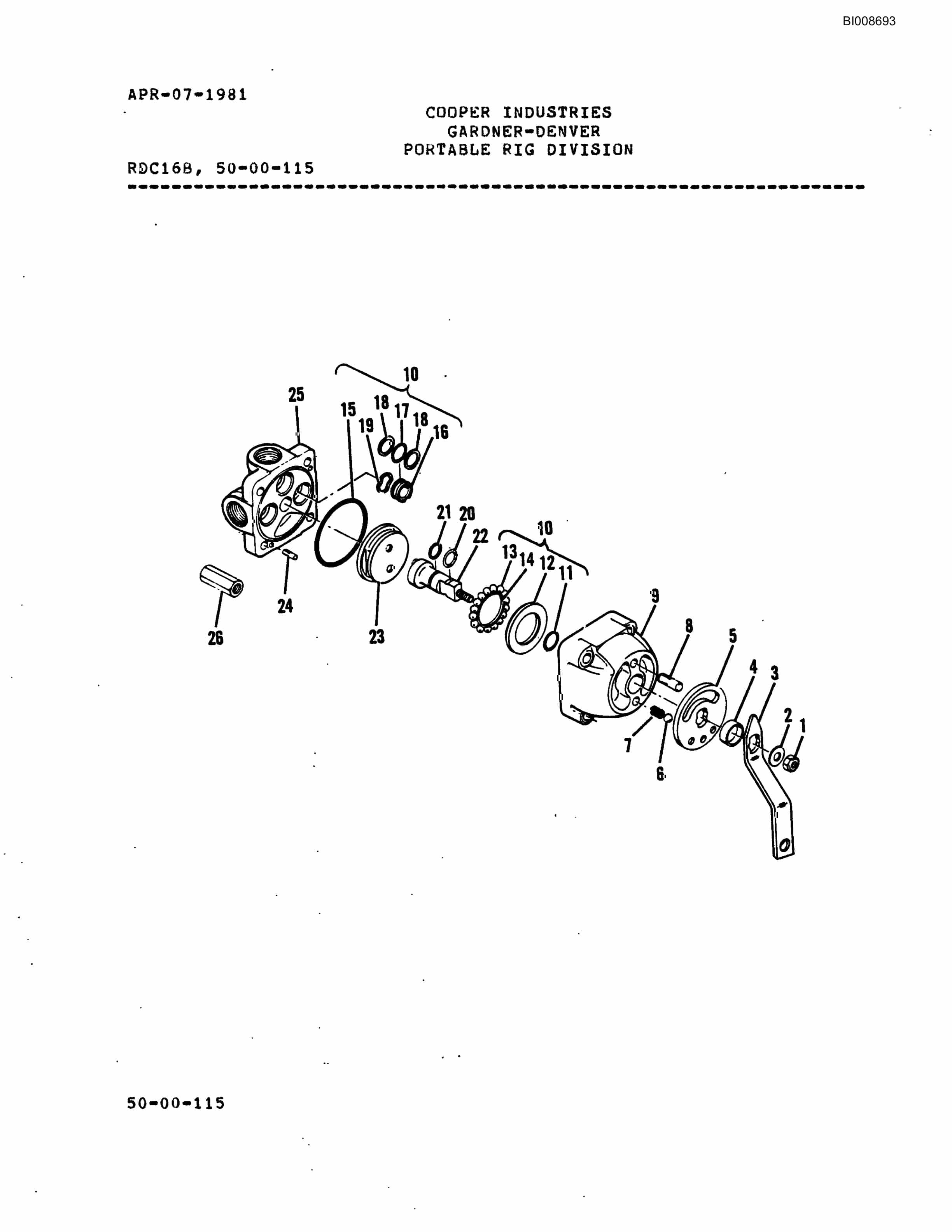Bucyrus RDC-16 Blasthole Drill Parts Catalog BI008693-5