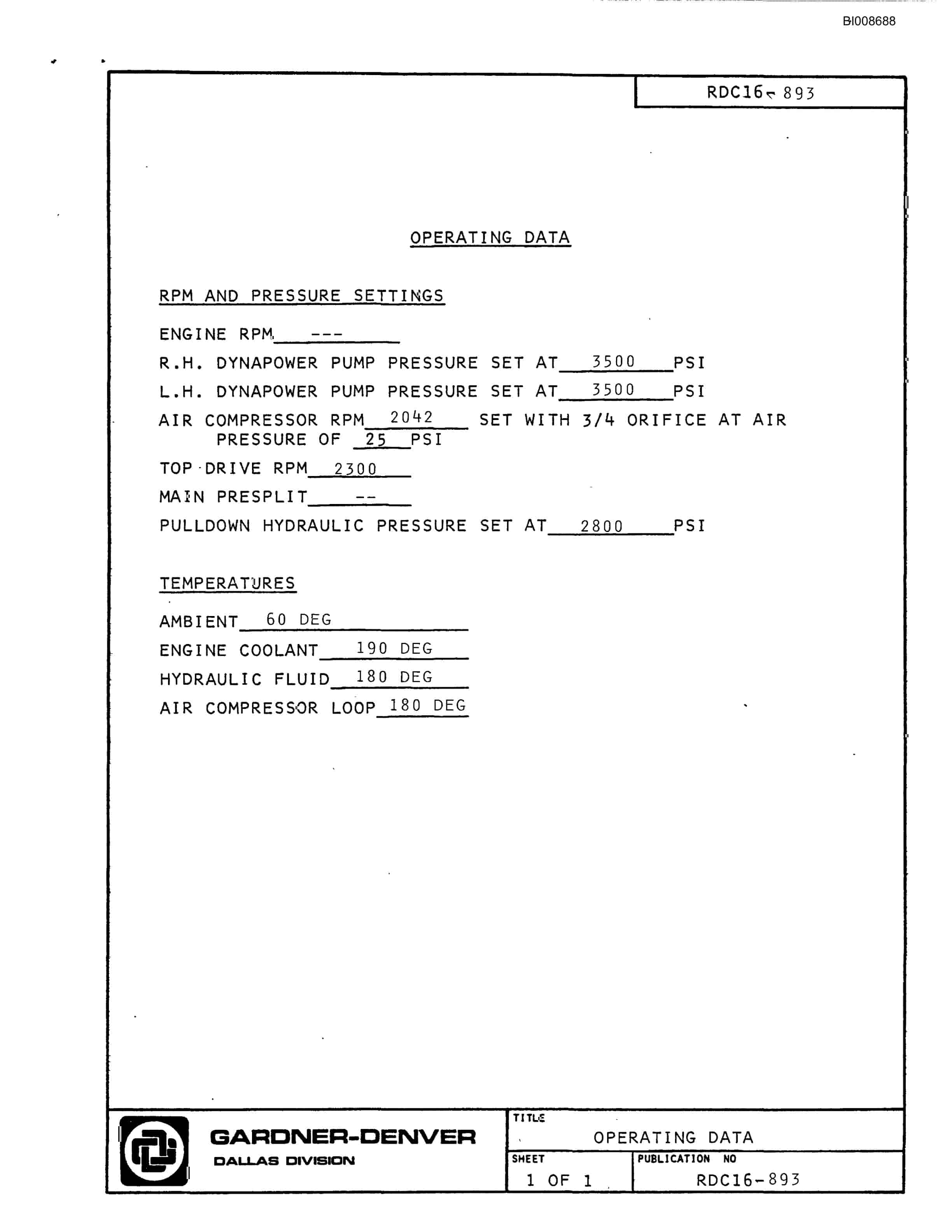 Bucyrus RDC-16 Parts Catalog BI008688-4