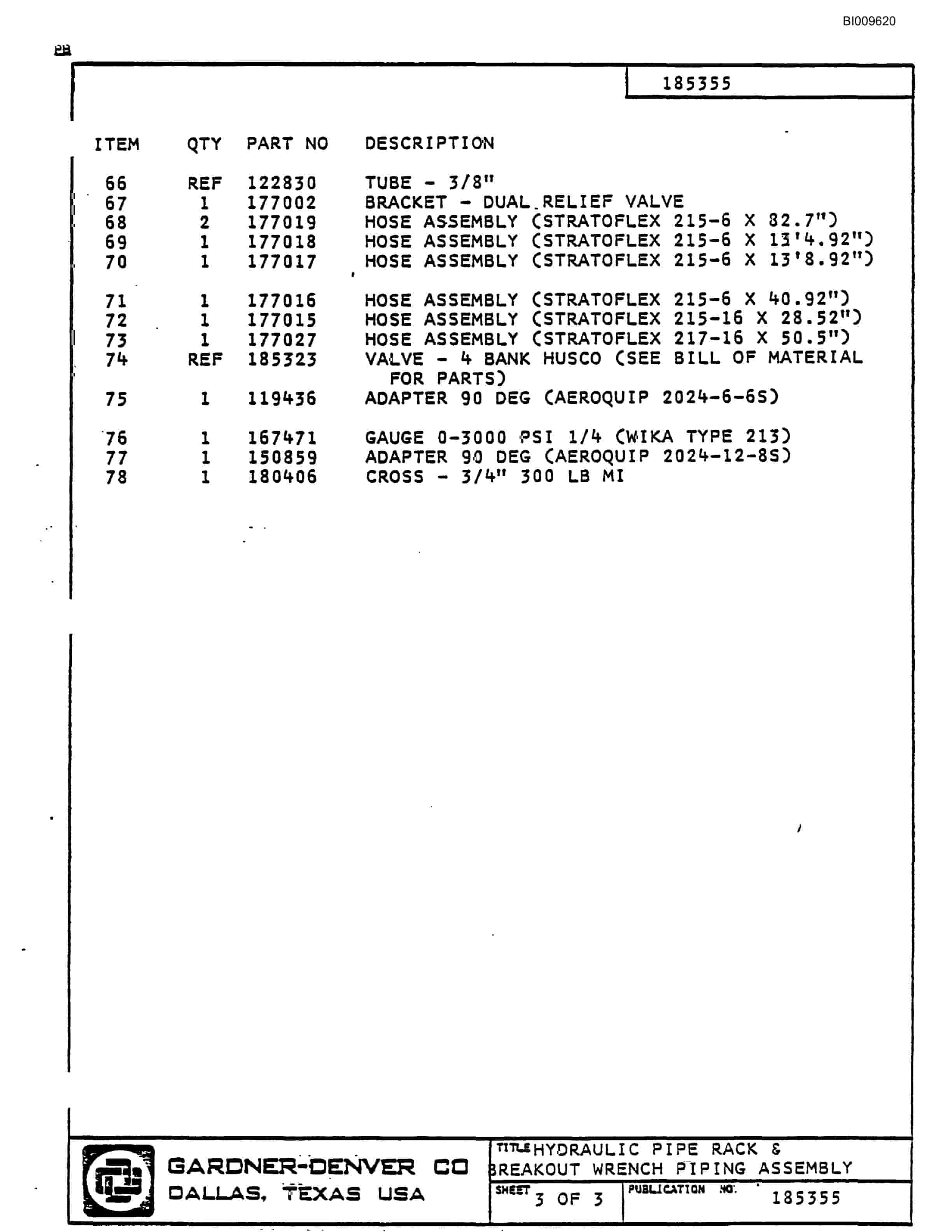 Bucyrus RDC-16 Parts Catalog BI009620-3