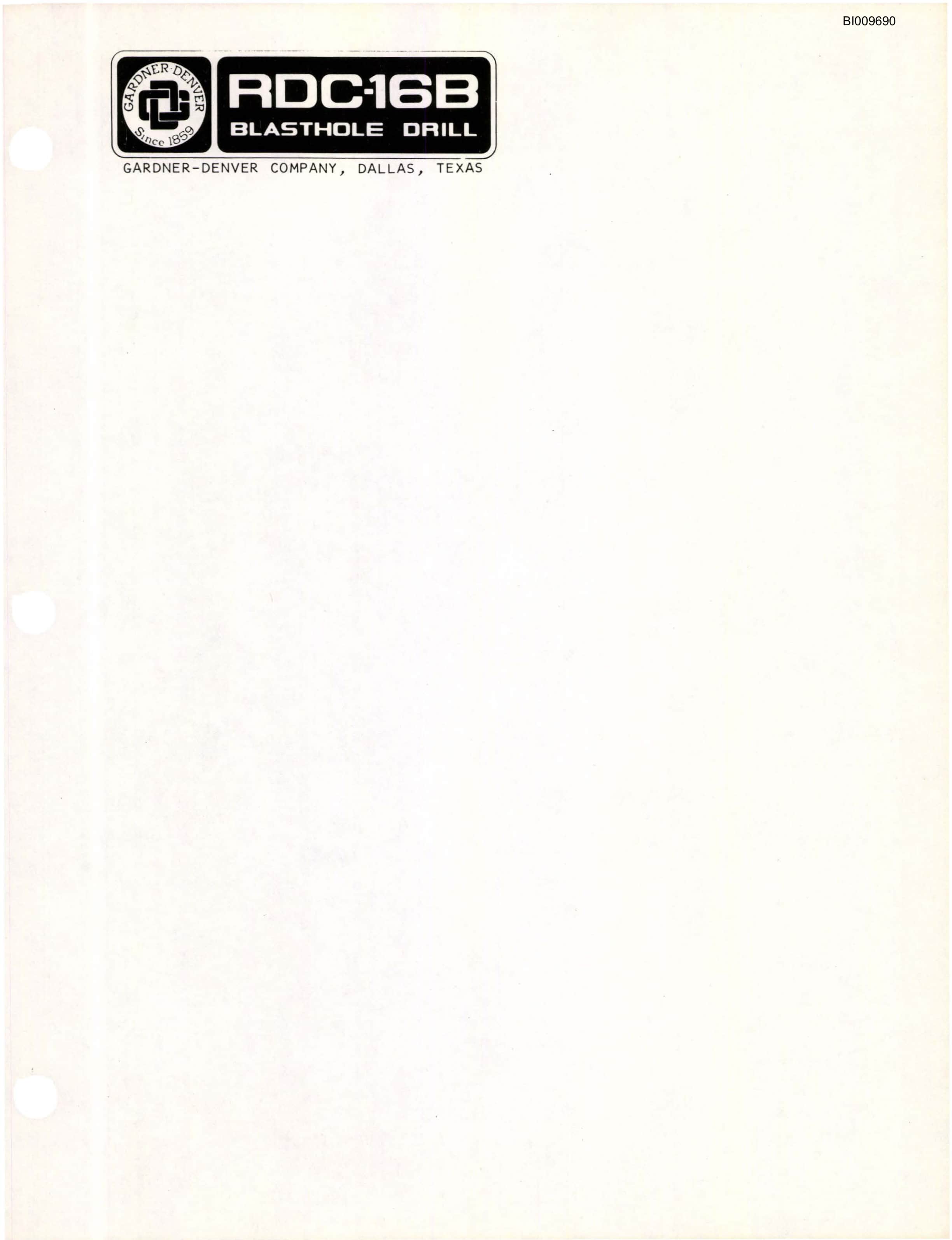 Bucyrus RDC-16 Parts Catalog BI009690-3