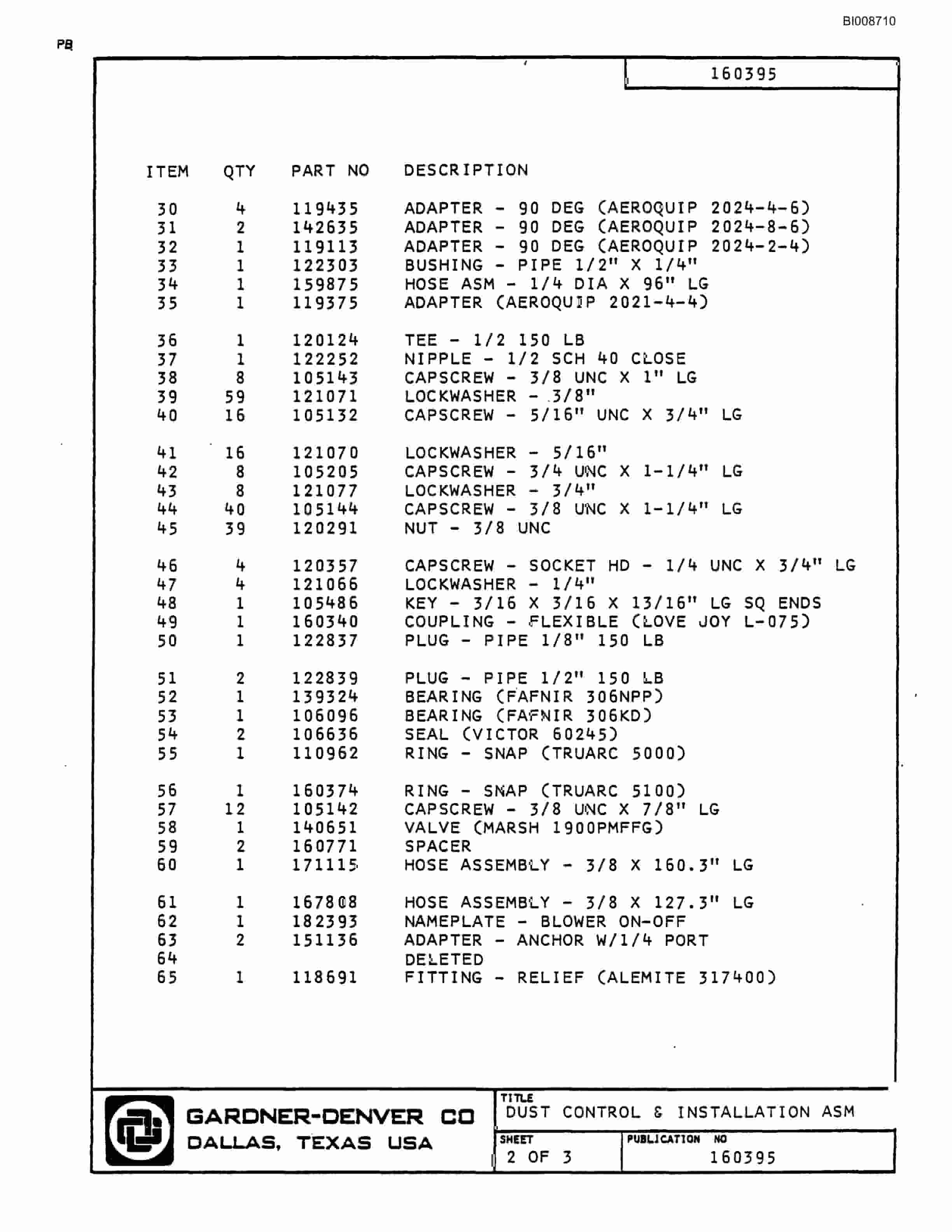 Bucyrus RDC-16 Rotary Blasthole Drill Parts Catalog BI008710-3
