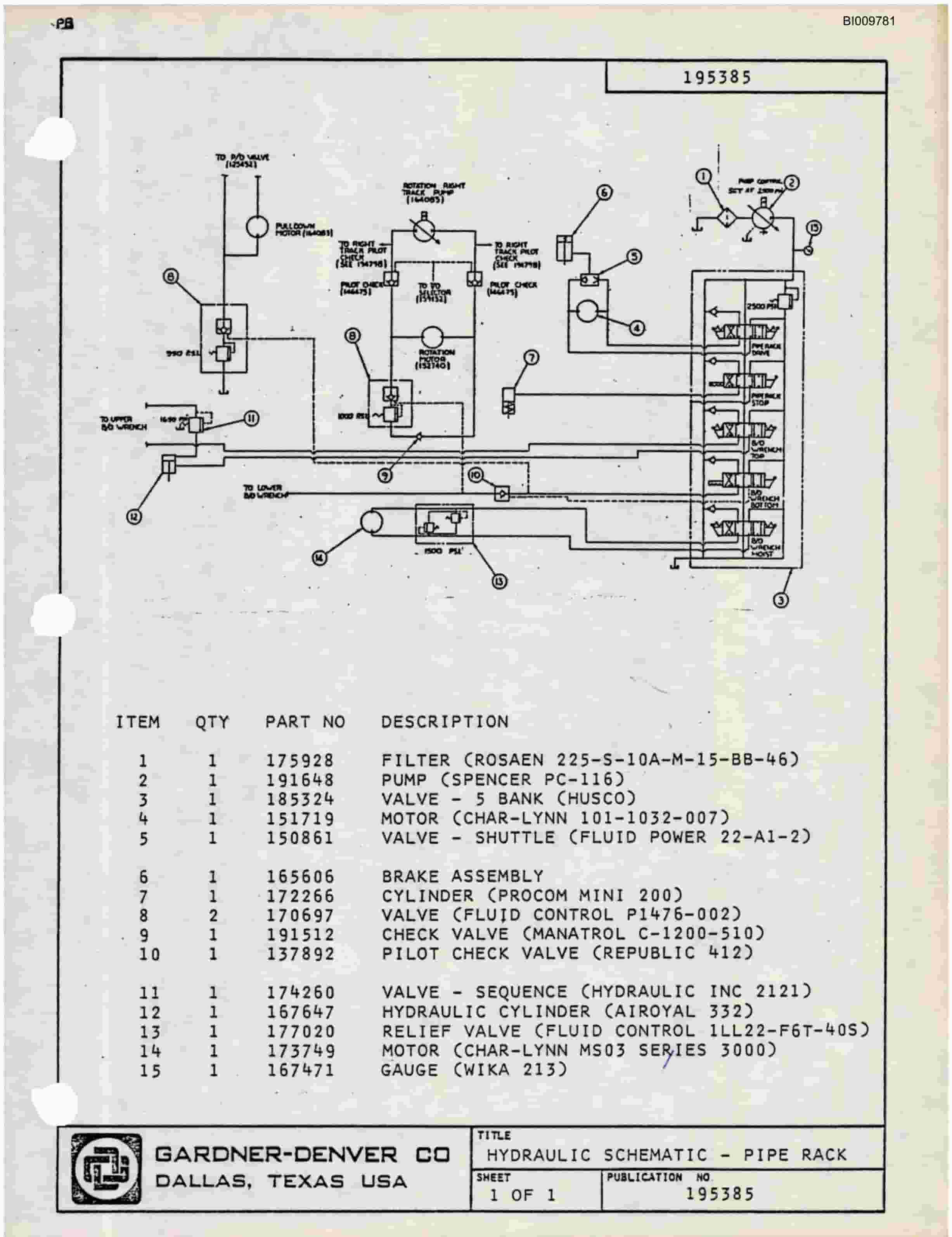 Bucyrus RDC-16B Parts Catalog BI009781-5