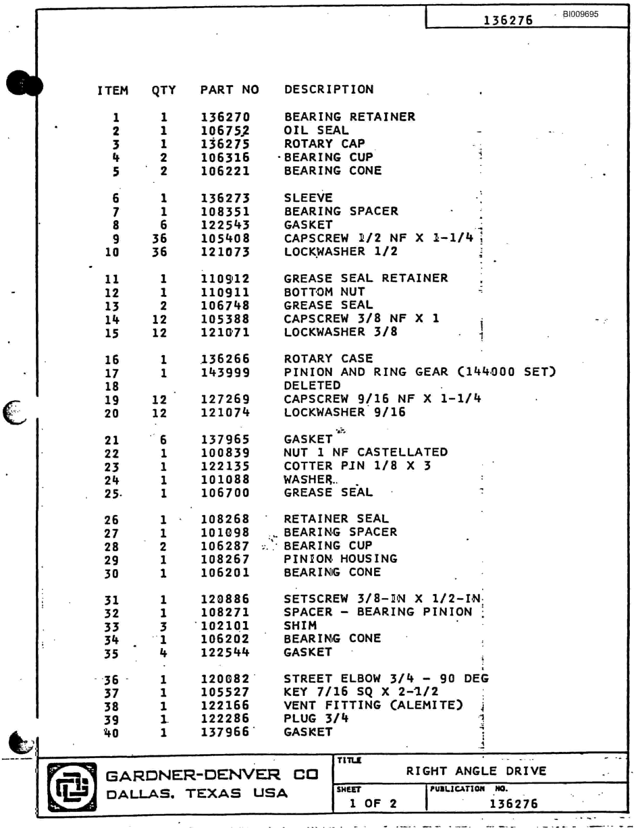 Bucyrus RDC-30-117 Parts Catalog BI009695-3