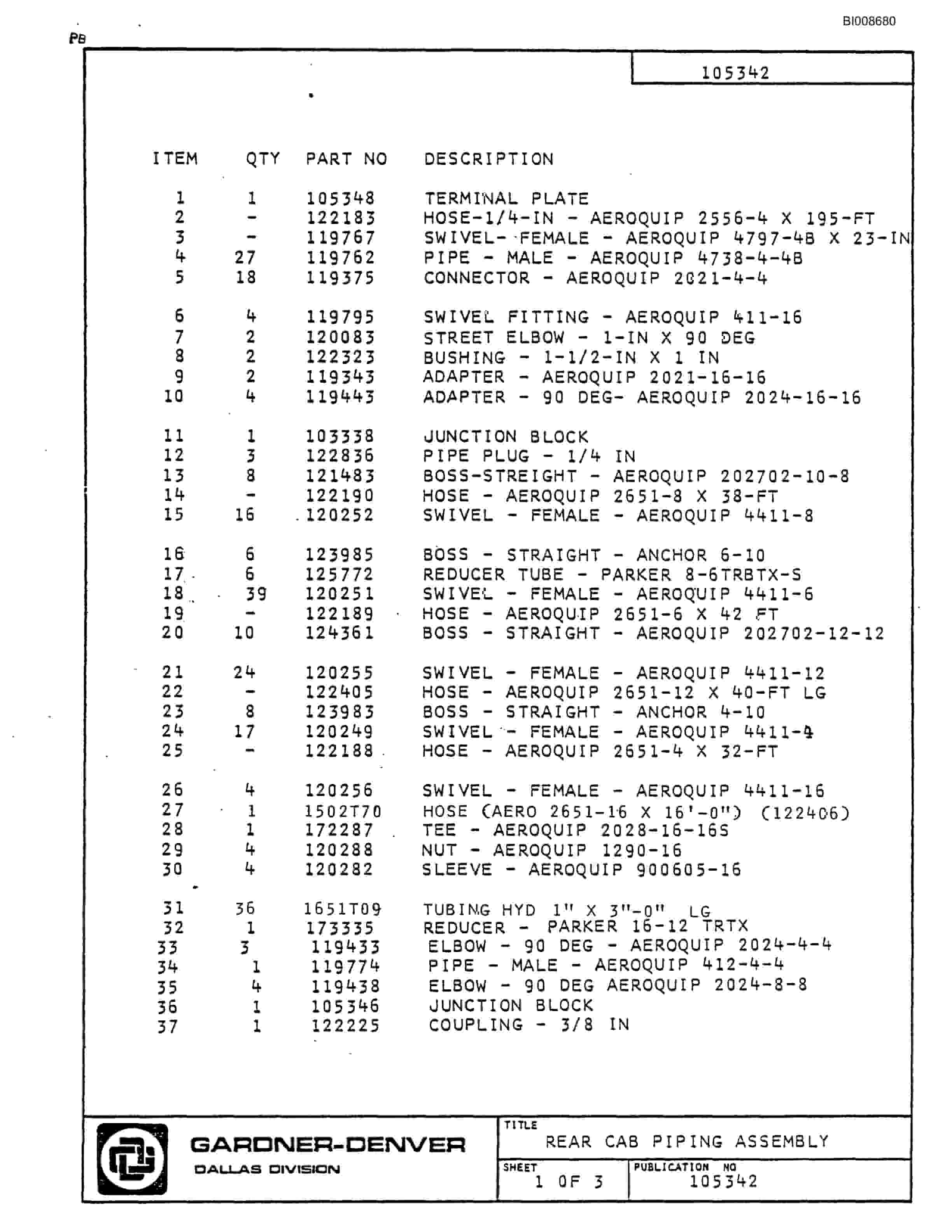 Bucyrus RDC-30 Parts Catalog BI008680-5