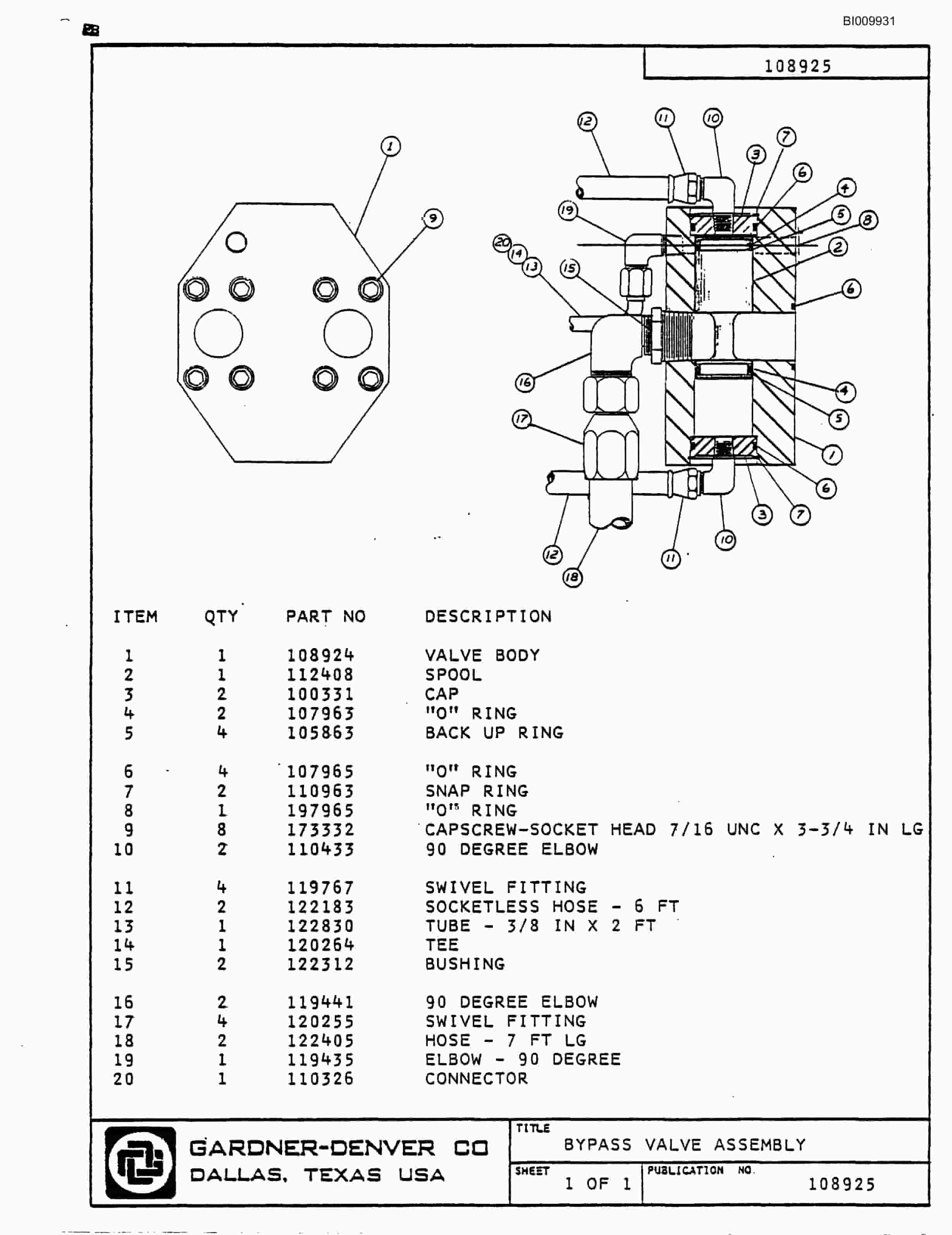 Bucyrus RDC-30 Parts Catalog BI009931-2