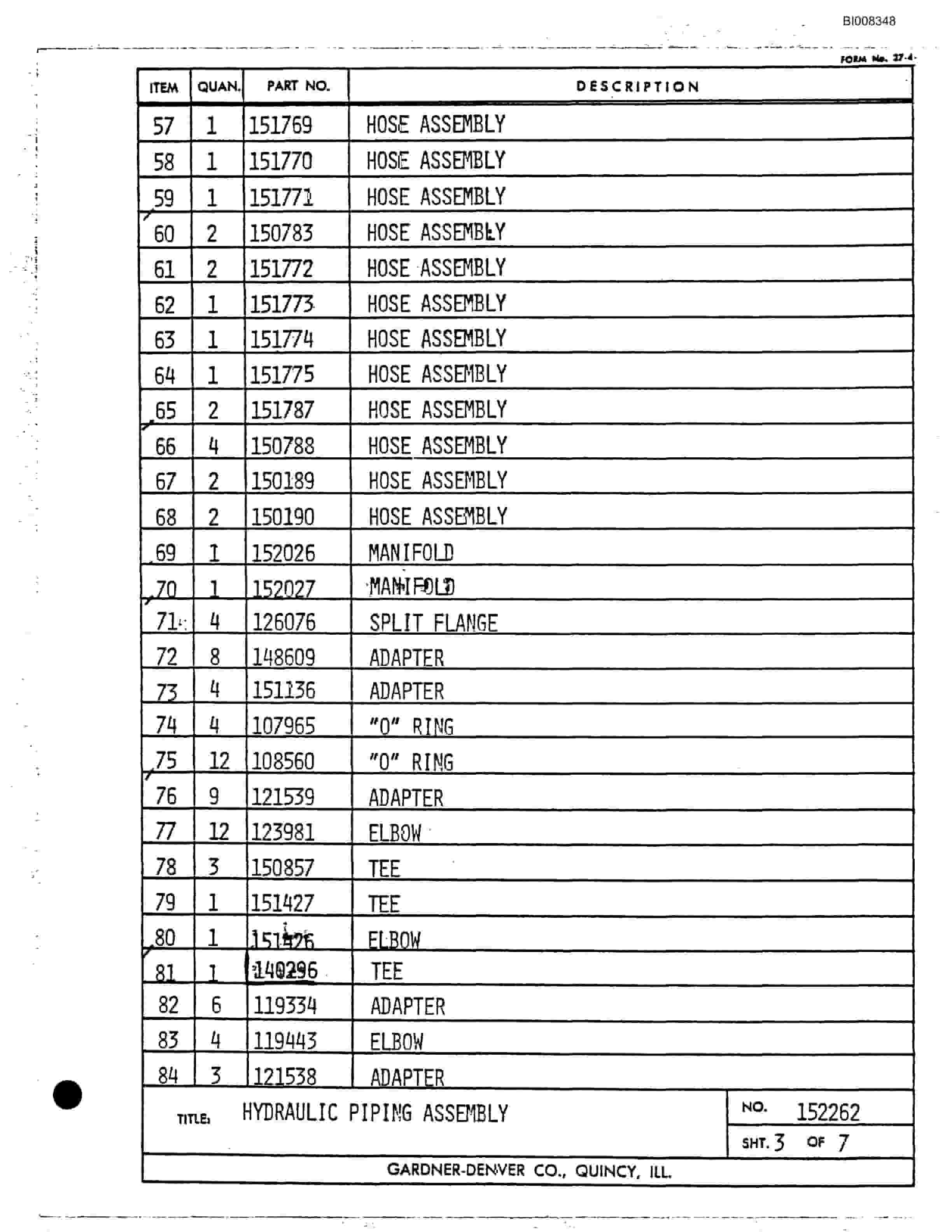 Bucyrus RDC16A Rotary Blasthole Drill Parts Catalog BI008348-2