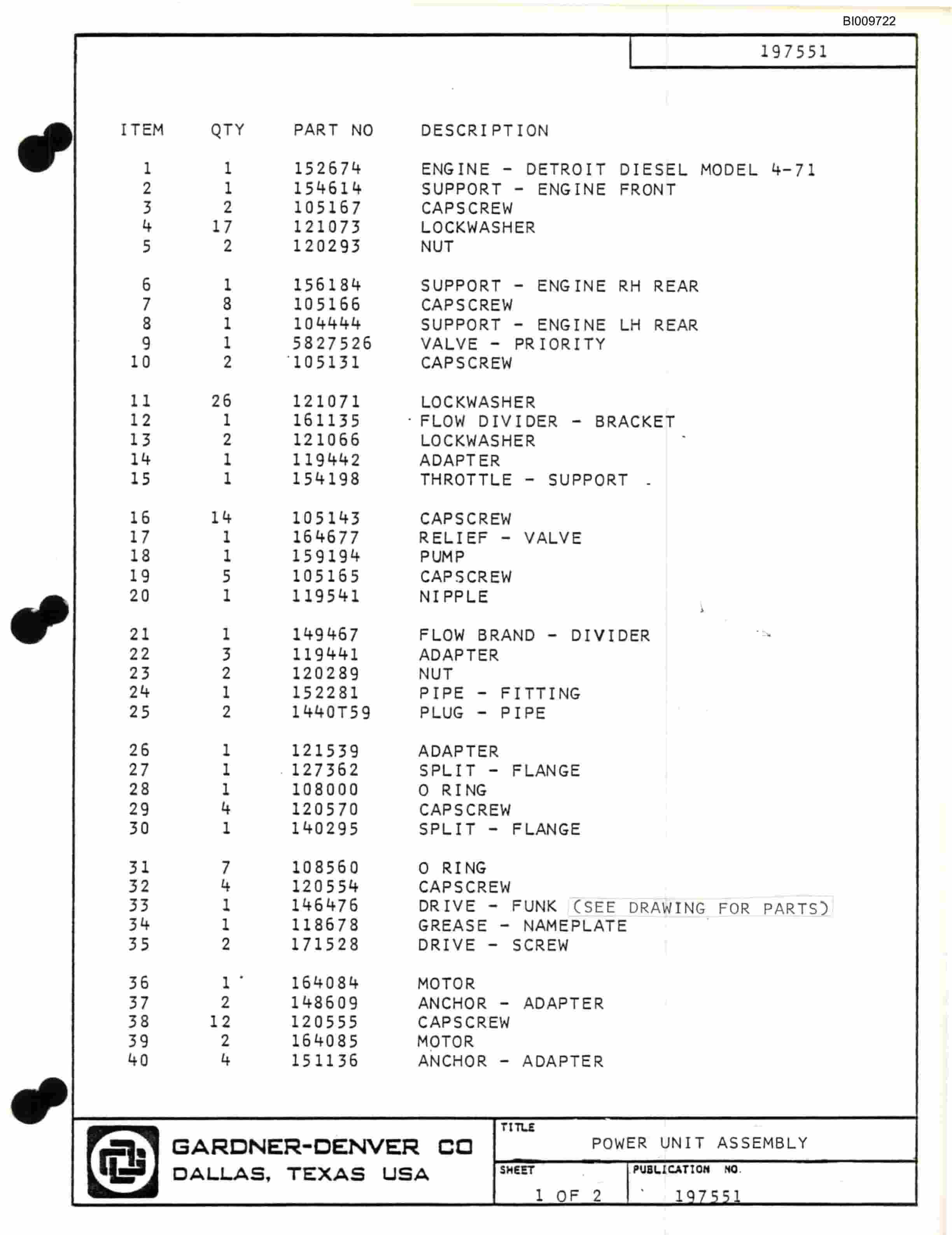 Bucyrus RDC16B-940 Parts Catalog BI009722-3