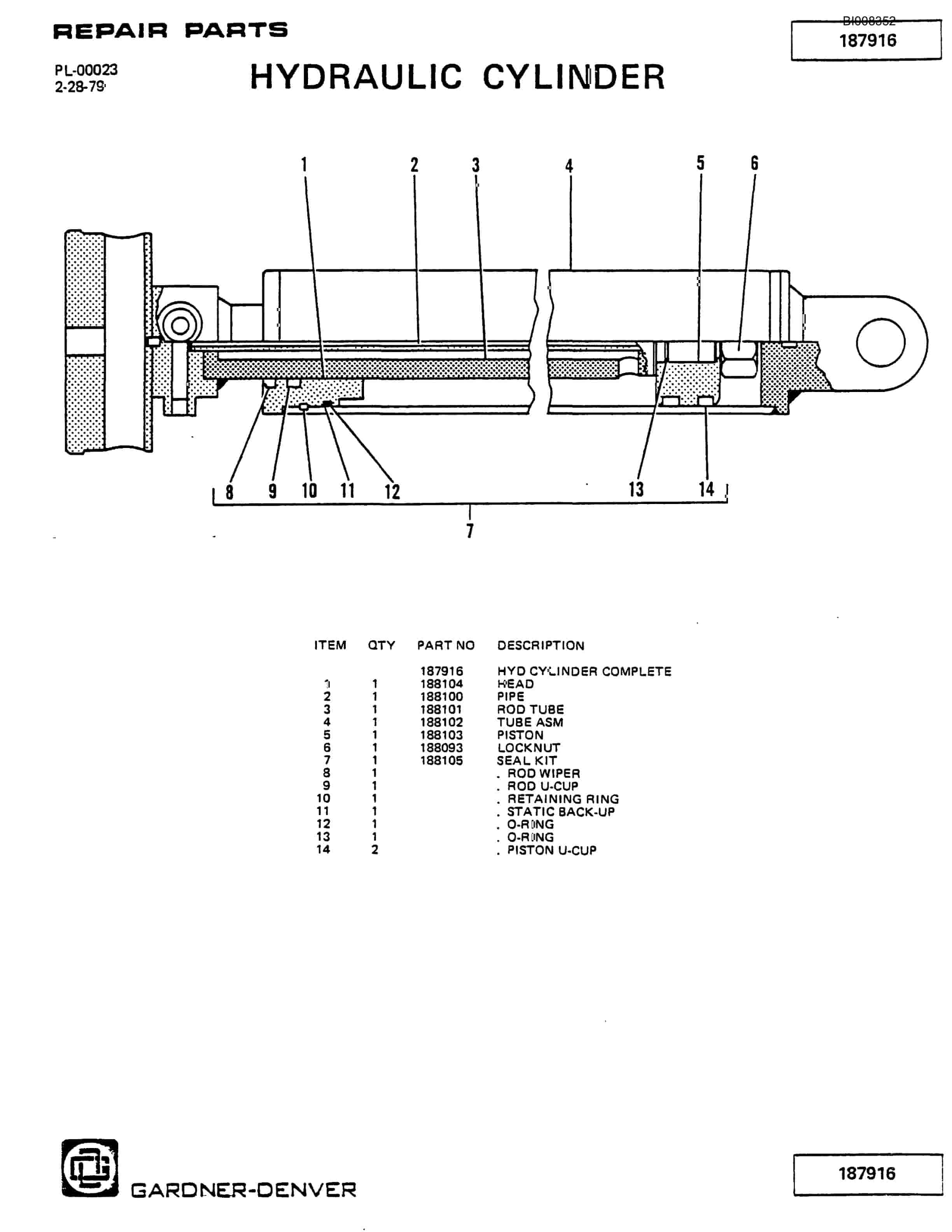 Bucyrus RDC16B Parts Catalog BI008352-5