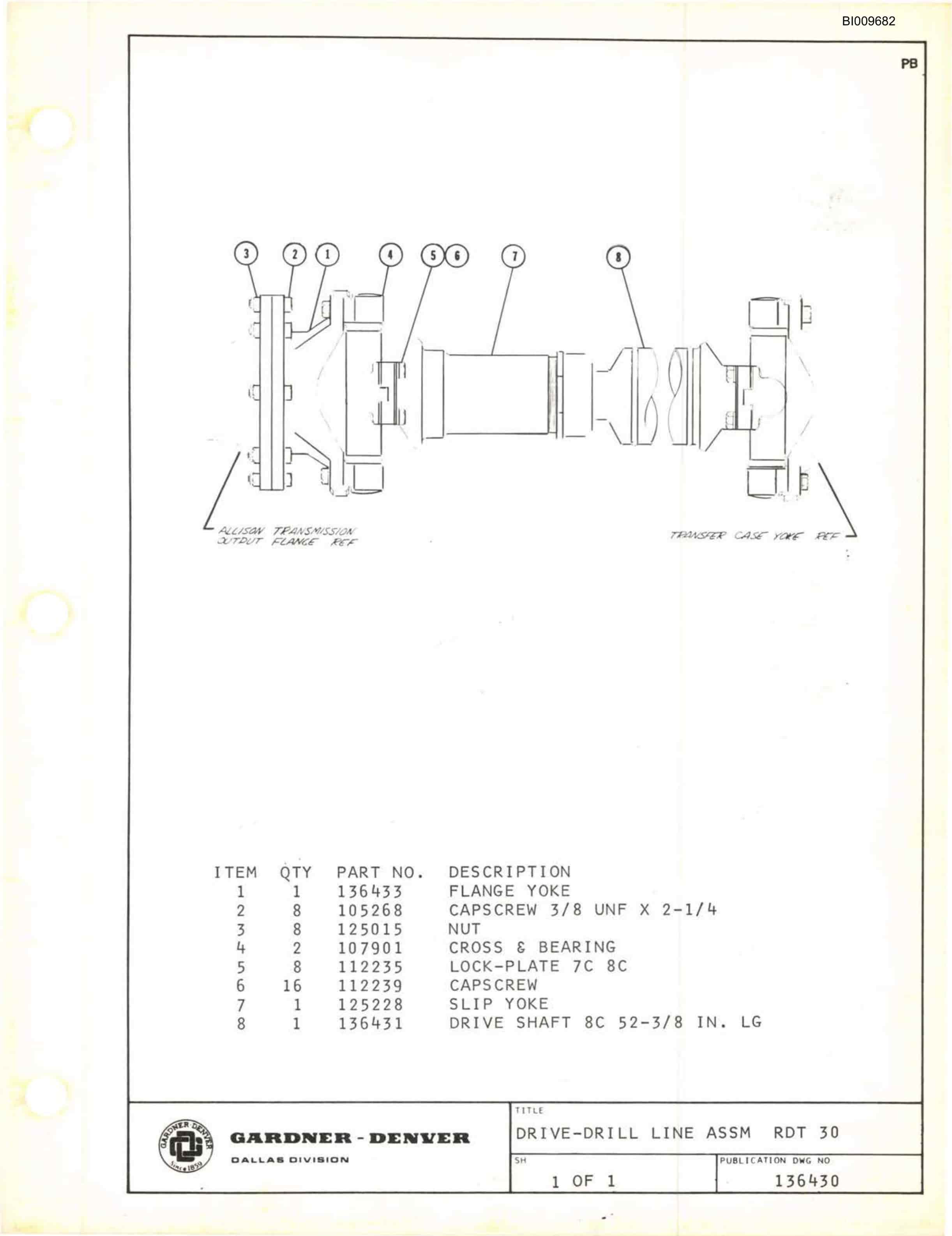 Bucyrus RDT-30-136 Parts Catalog BI009682-2