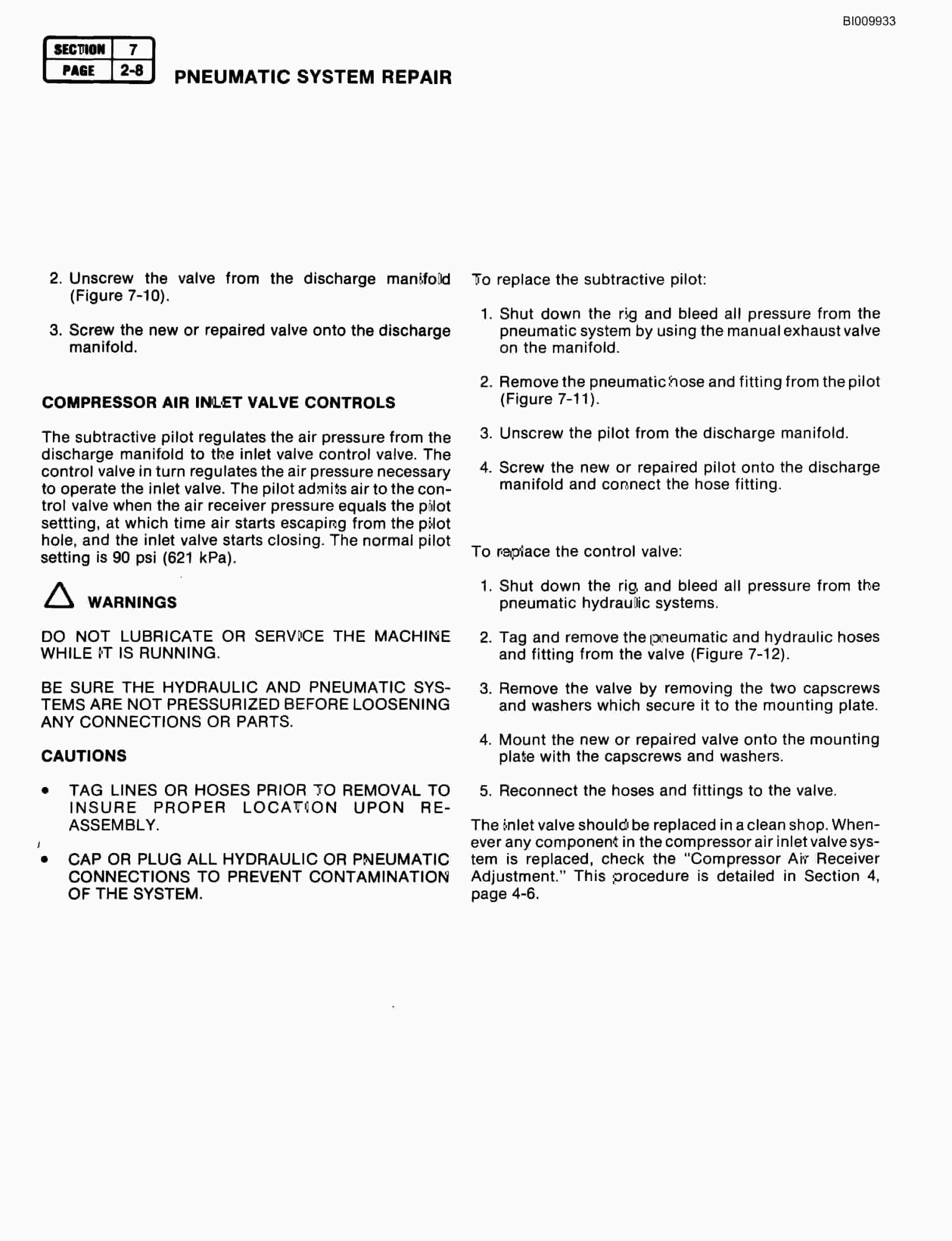 Bucyrus SC8000 Drilling Rig Technical Manual BI009933-4