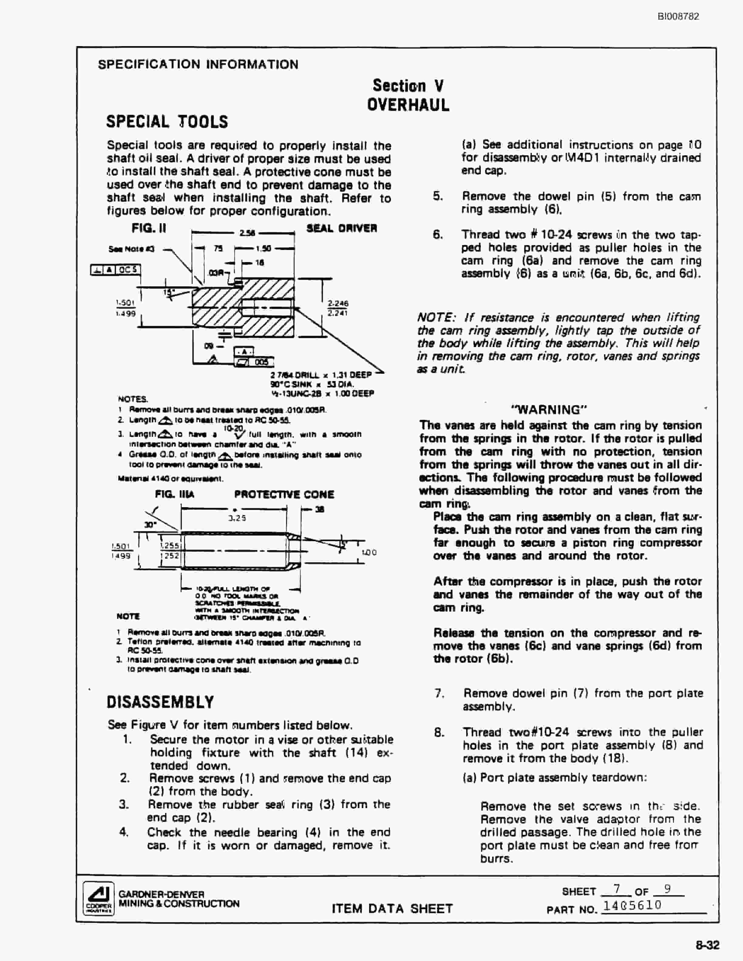 Bucyrus SCH2500 And 2500A Self Contained Hydraulic Track Drill Parts Catalog BI008782-3