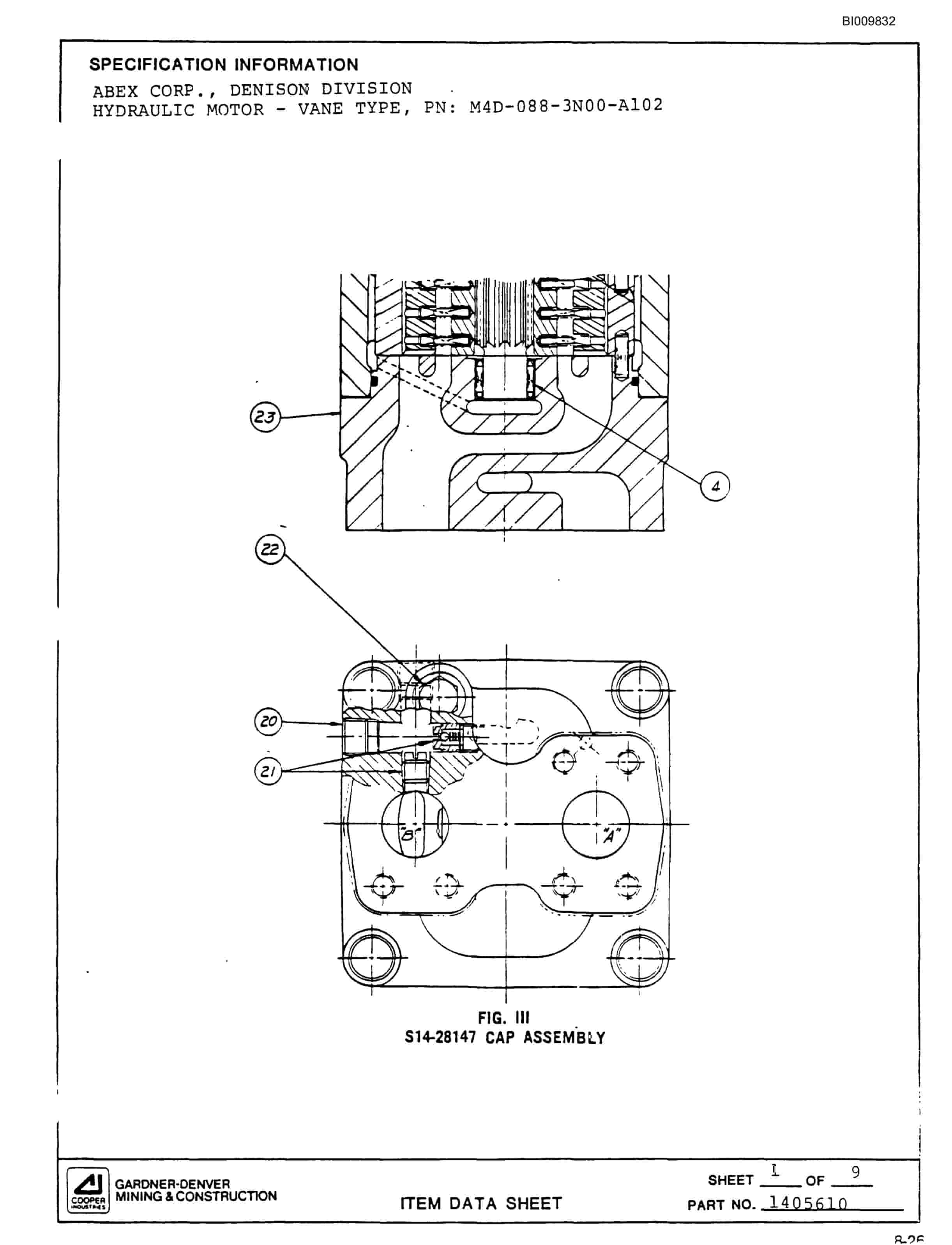 Bucyrus SCH2500, SCH2500A Self Contained Hydraulic Track Drill Parts Catalog BI009832-3