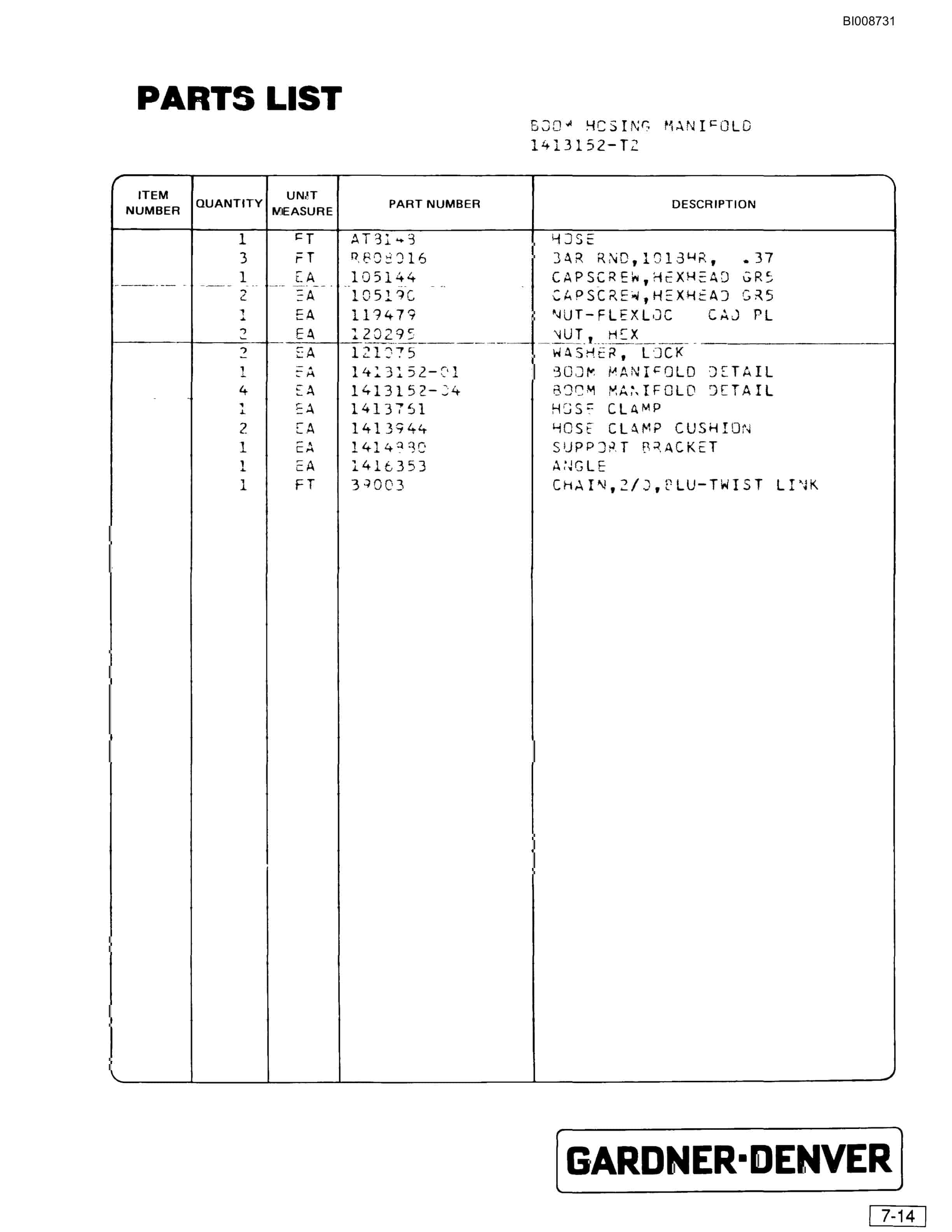 Bucyrus SCH2500 Self Contained Hydraulic Track Drill Parts Catalog BI008731-3