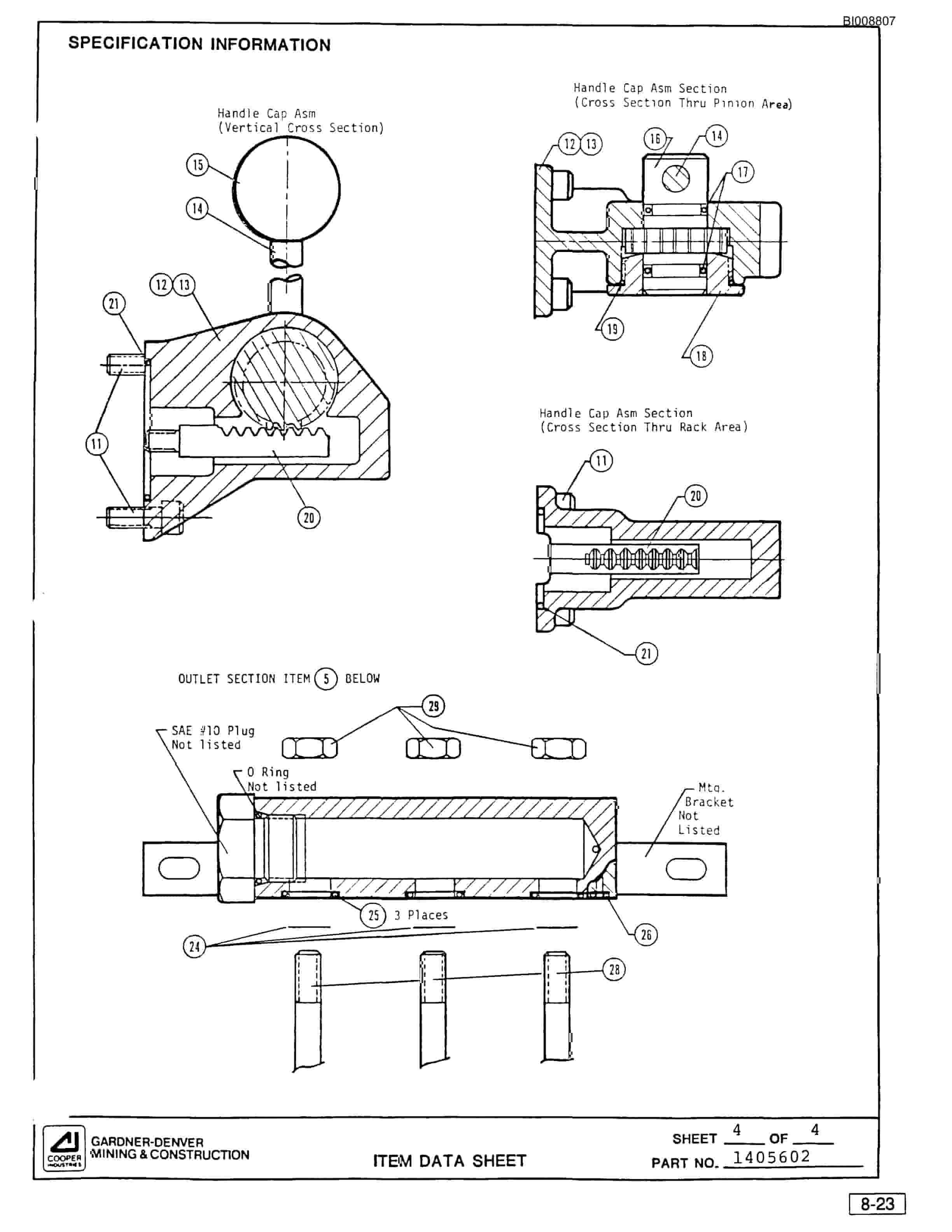 Bucyrus SCH2500 Self Contained Hydraulic Track Drill Parts Catalog BI008807-3