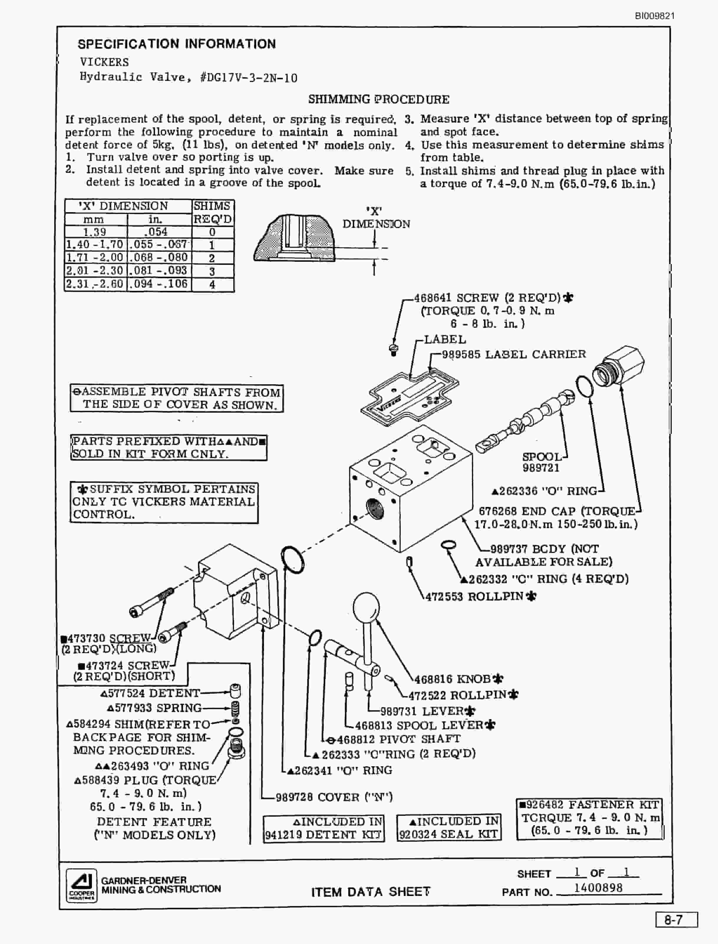 Bucyrus SCH2500 Self Contained Hydraulic Track Drill Parts Catalog BI009821-3