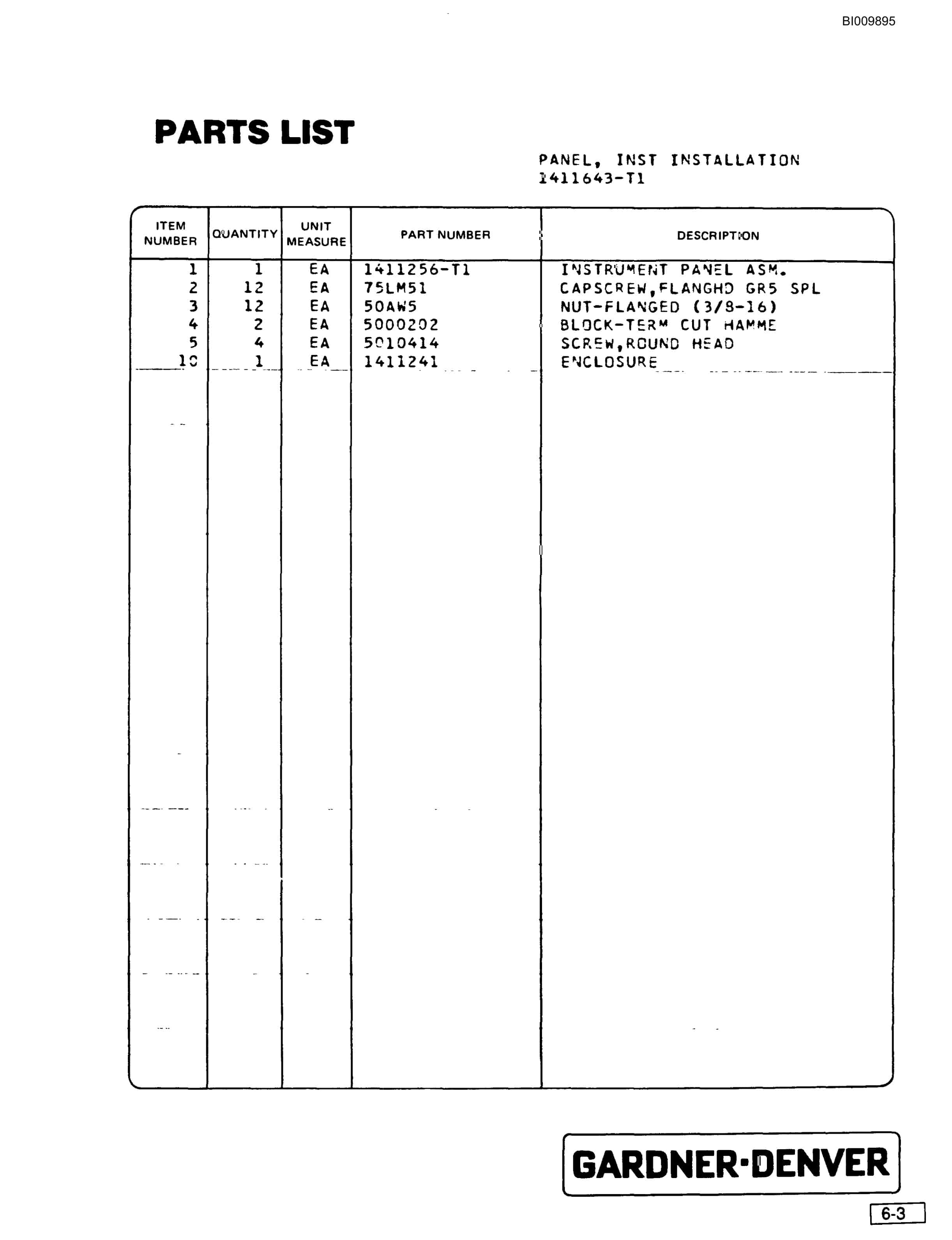 Bucyrus SCH2500 Self Contained Hydraulic Track Drill Parts Catalog BI009895-3