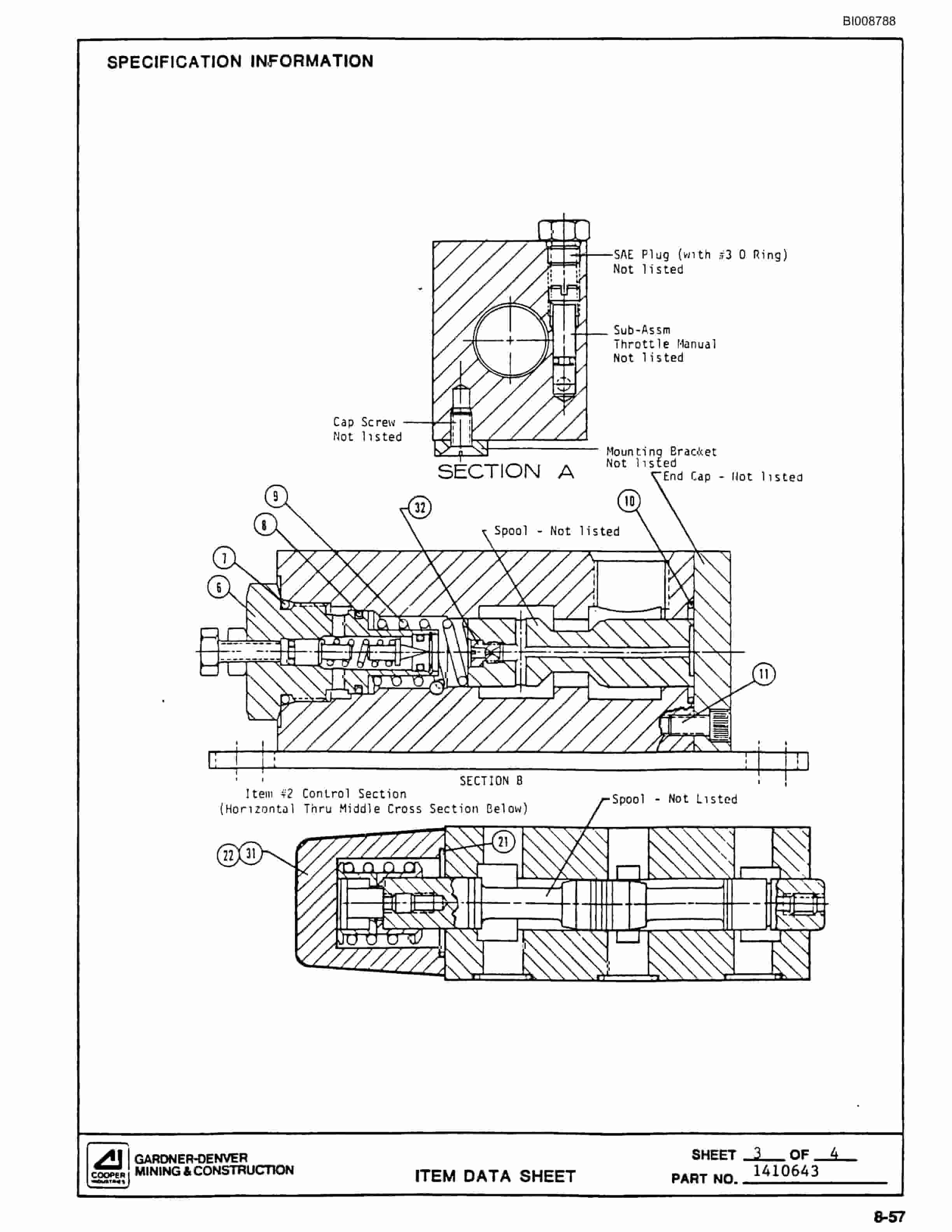 Bucyrus SCH2500II Self Contained Hydraulic Track Drill Parts Catalog BI008788-5