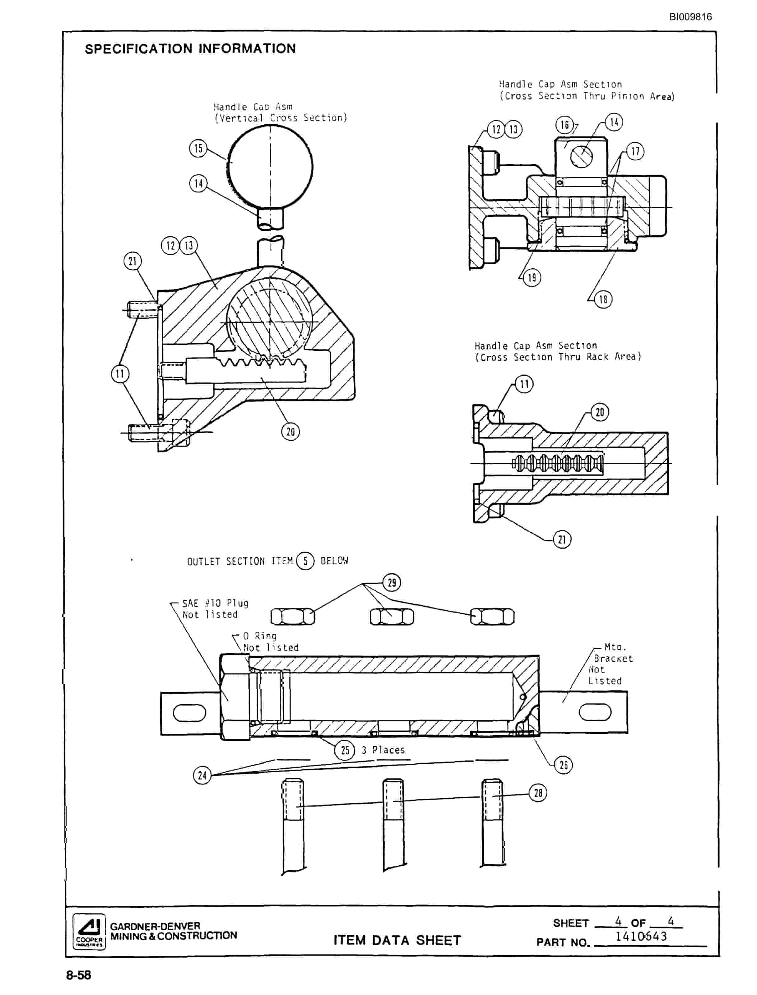 Bucyrus SCH2500II Self Contained Hydraulic Track Drill Parts Catalog BI009816-5