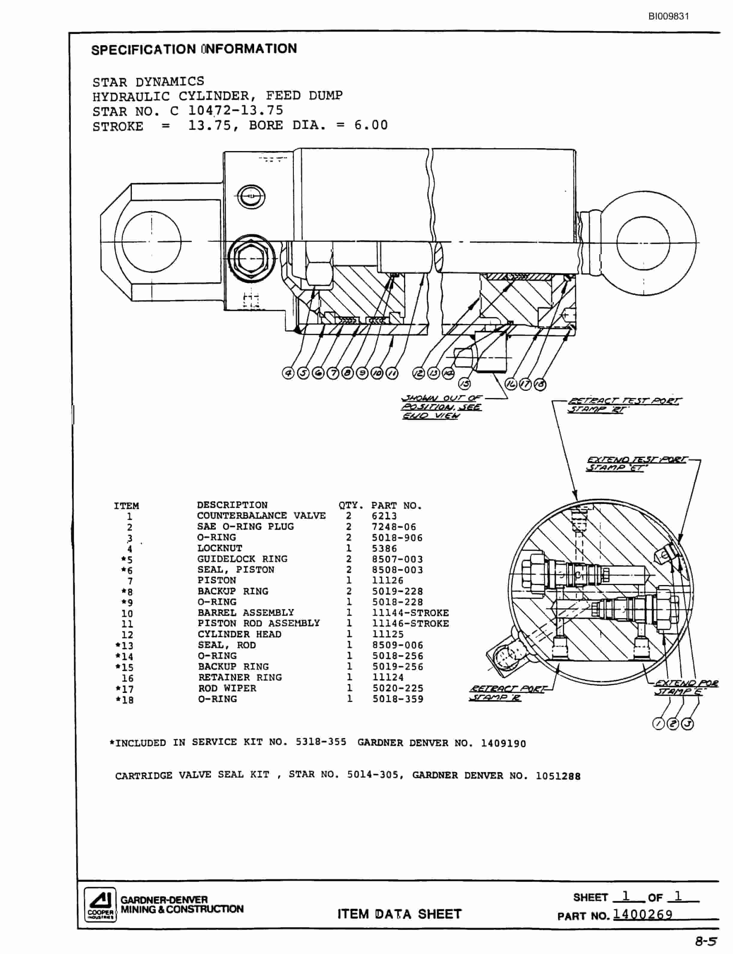 Bucyrus SCH2500II Self Contained Hydraulic Track Drill Parts Catalog BI009831-3