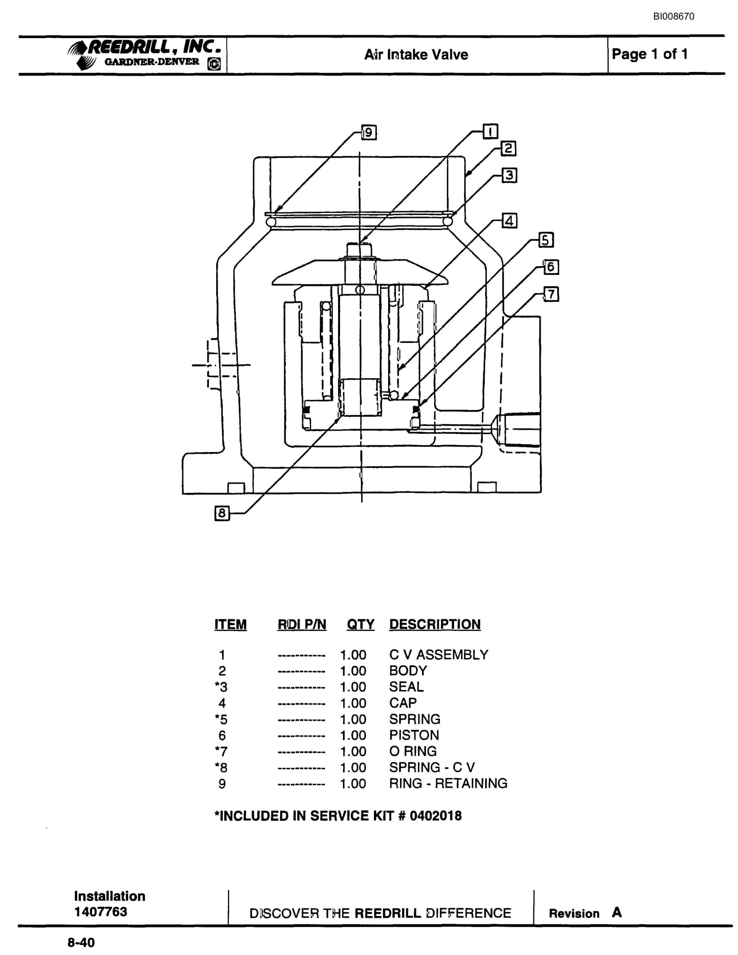 Bucyrus SCH2500ll Self Contained Hydraulic Track Drill Parts Catalog BI008670-4
