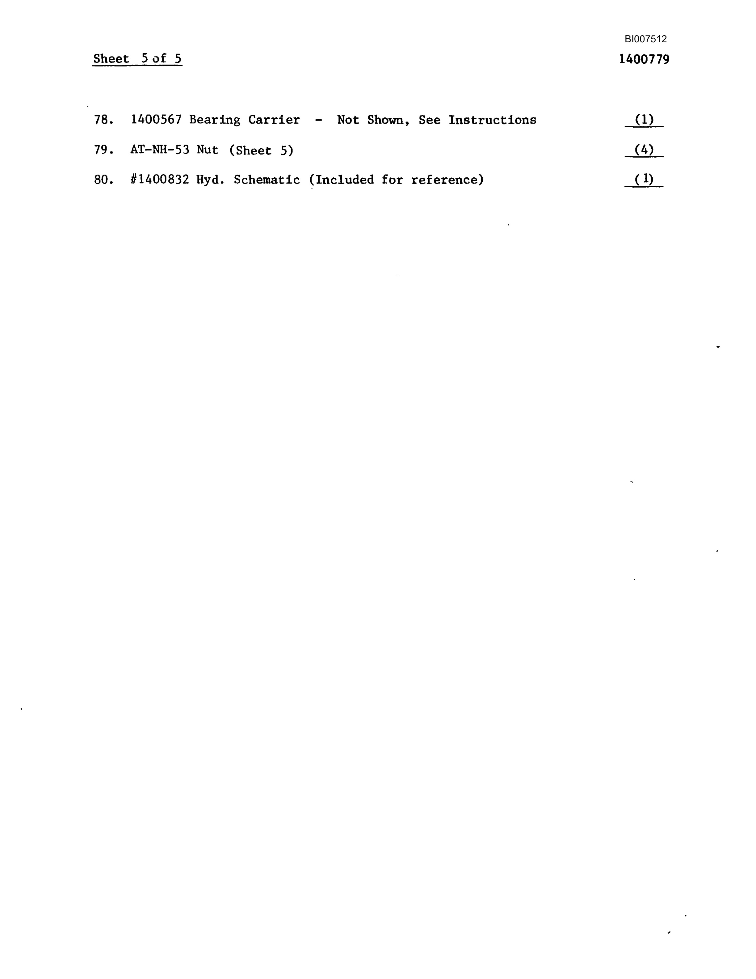 Bucyrus SCH3500 All Hydraulic Drilling Package Parts Catalog BI007512-3