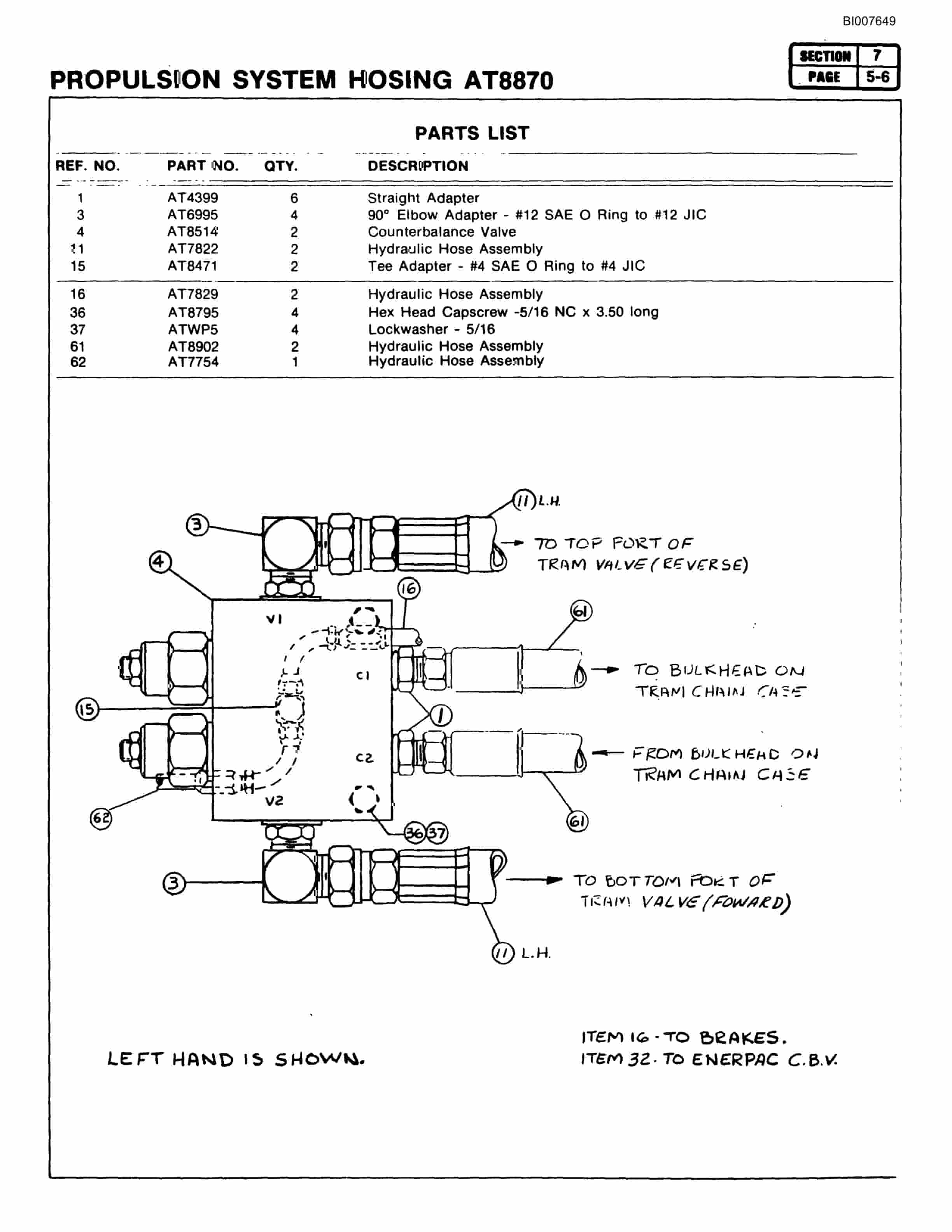 Bucyrus SCH3500 All Hydraulic Drilling Package Parts Catalog BI007649-2