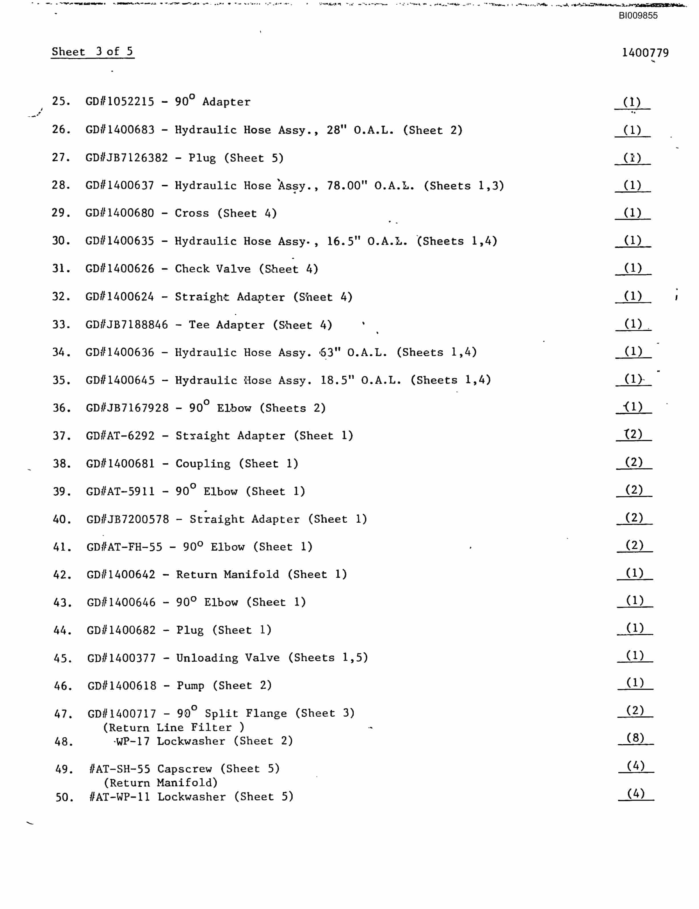 Bucyrus SCH3500AV, SCH3500A Self Contained Hydraulic Drill Carrier Parts Catalog BI009855-5