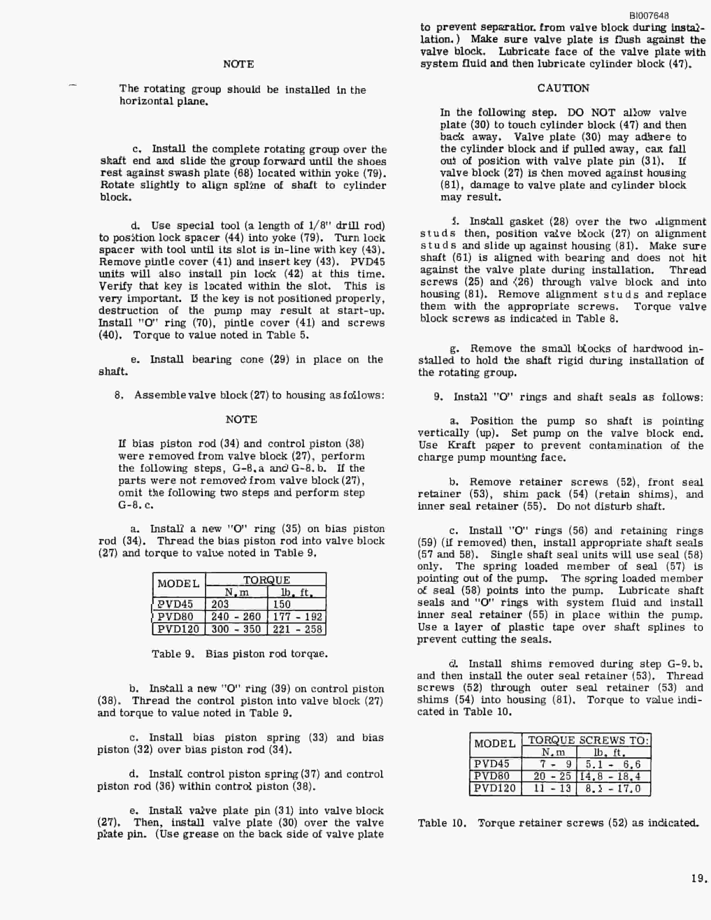 Bucyrus SCH3500BV All Hydraulic Drilling Package Parts Catalog BI007648-3