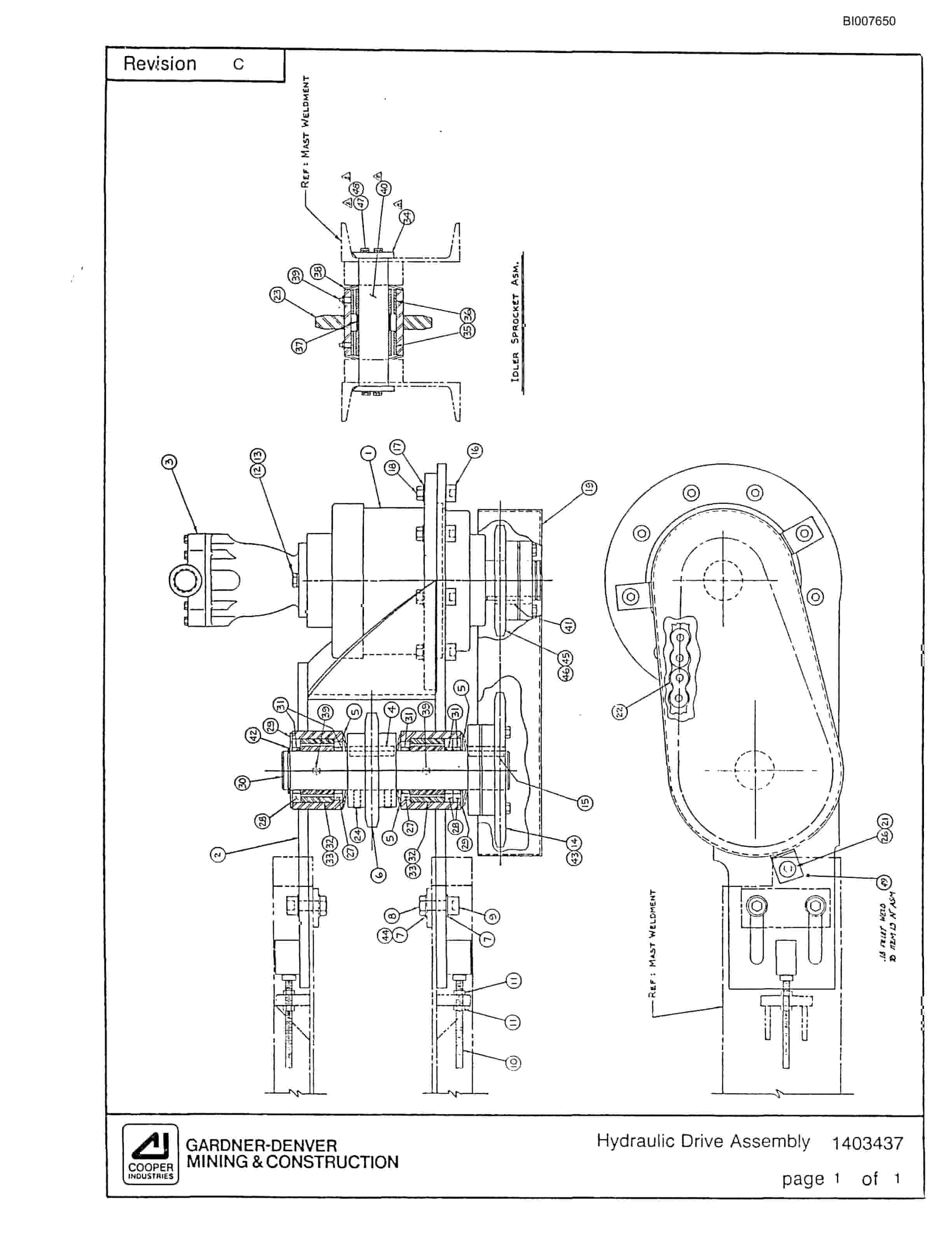 Bucyrus SCH3500BV All Hydraulic Drilling Package Parts Catalog BI007650-4
