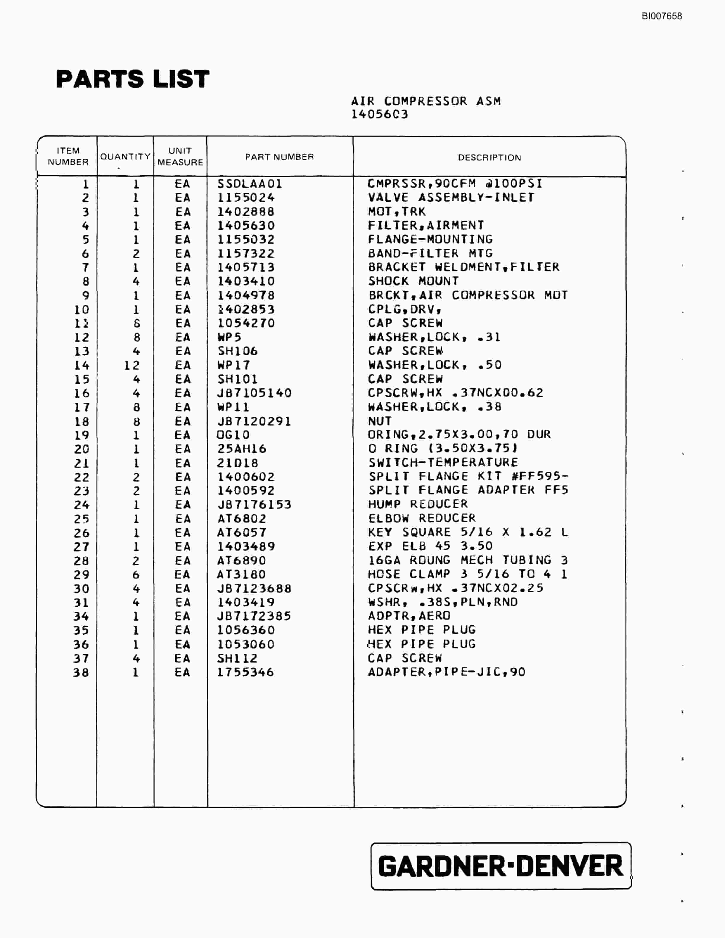 Bucyrus SCH3500BV All Hydraulic Drilling Package Parts Catalog BI007658-4