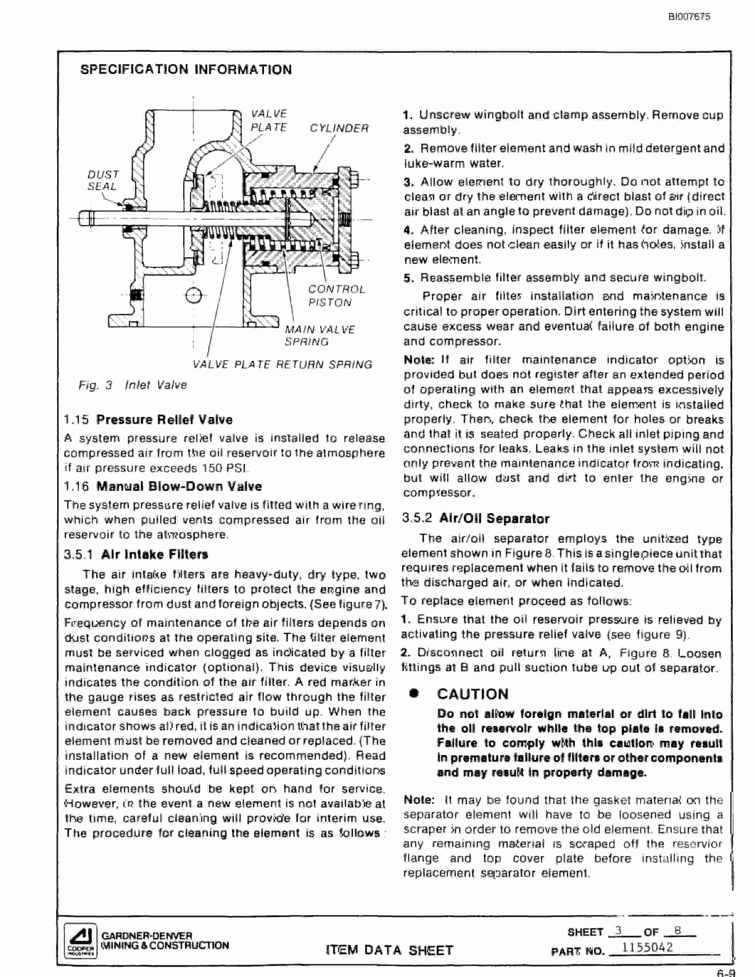 Bucyrus SCH3500BV All Hydraulic Drilling Package Parts Catalog BI007675-2