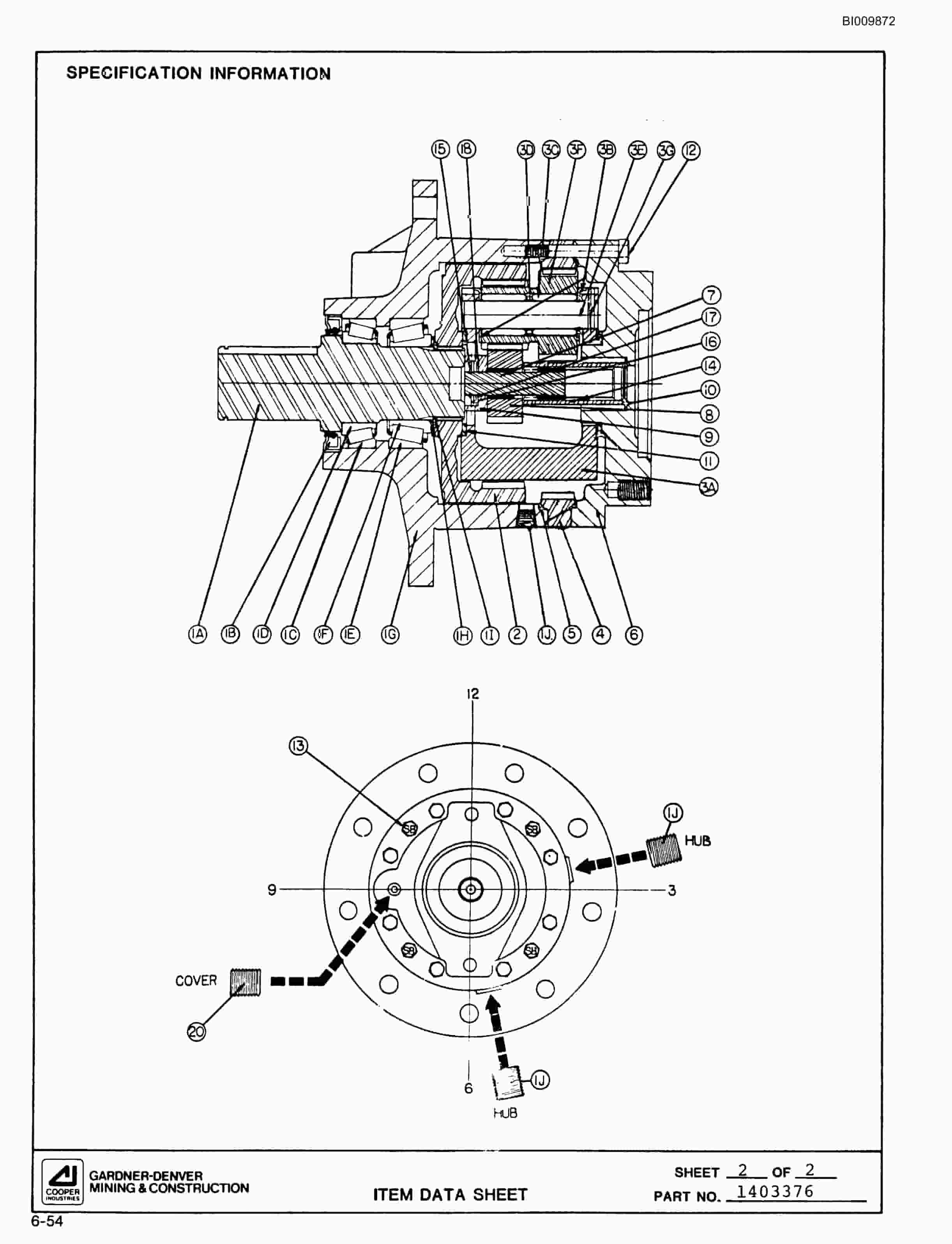 Bucyrus SCH3500BV All-Hydraulic Drilling Package Parts Catalog BI009872-4