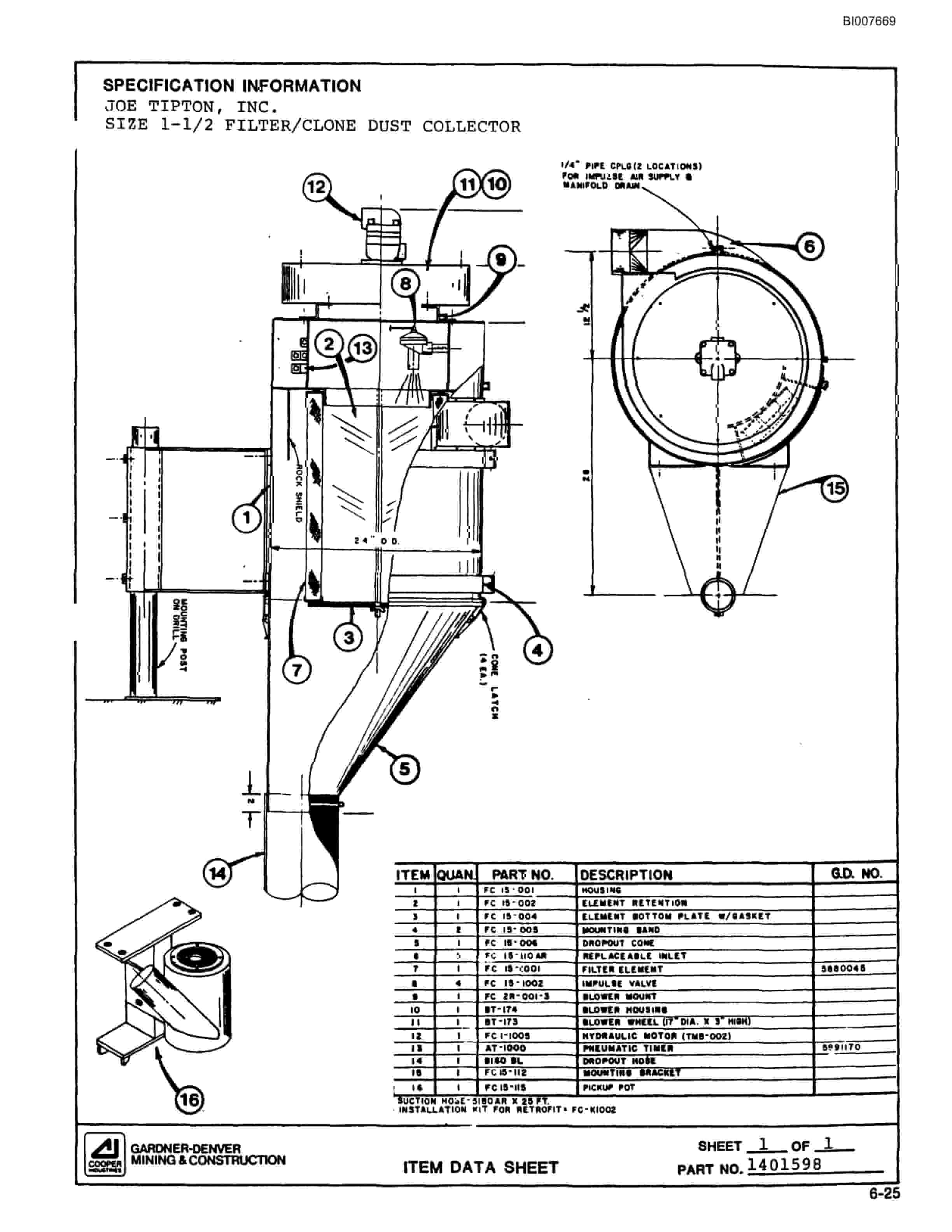 Bucyrus SCH3500BV Parts Catalog BI007669-4
