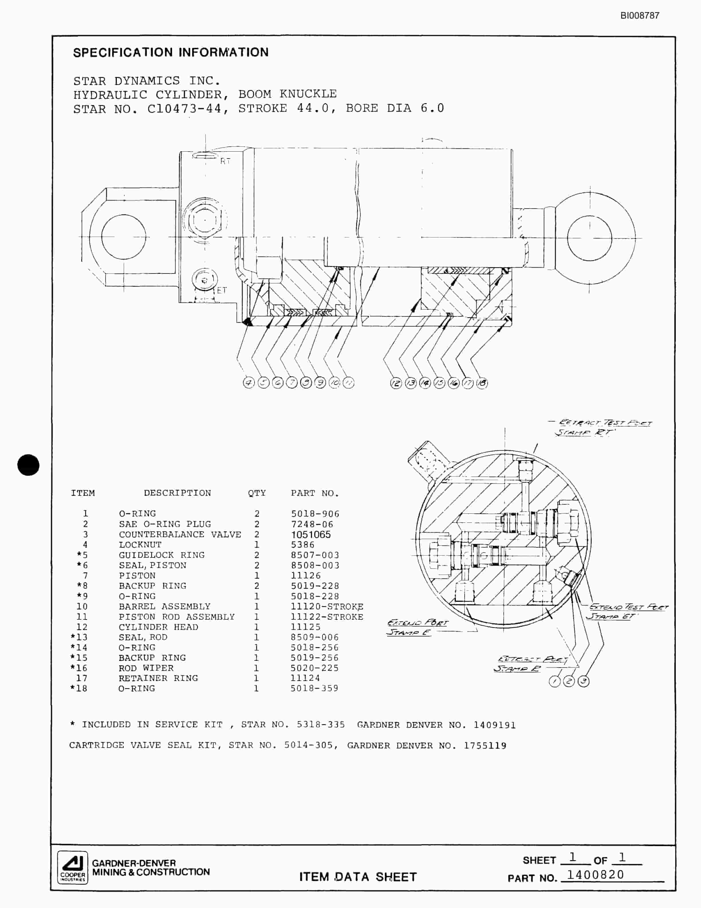 Bucyrus SCH3500BV1 Hydra-Trac Parts Catalog BI008787-2